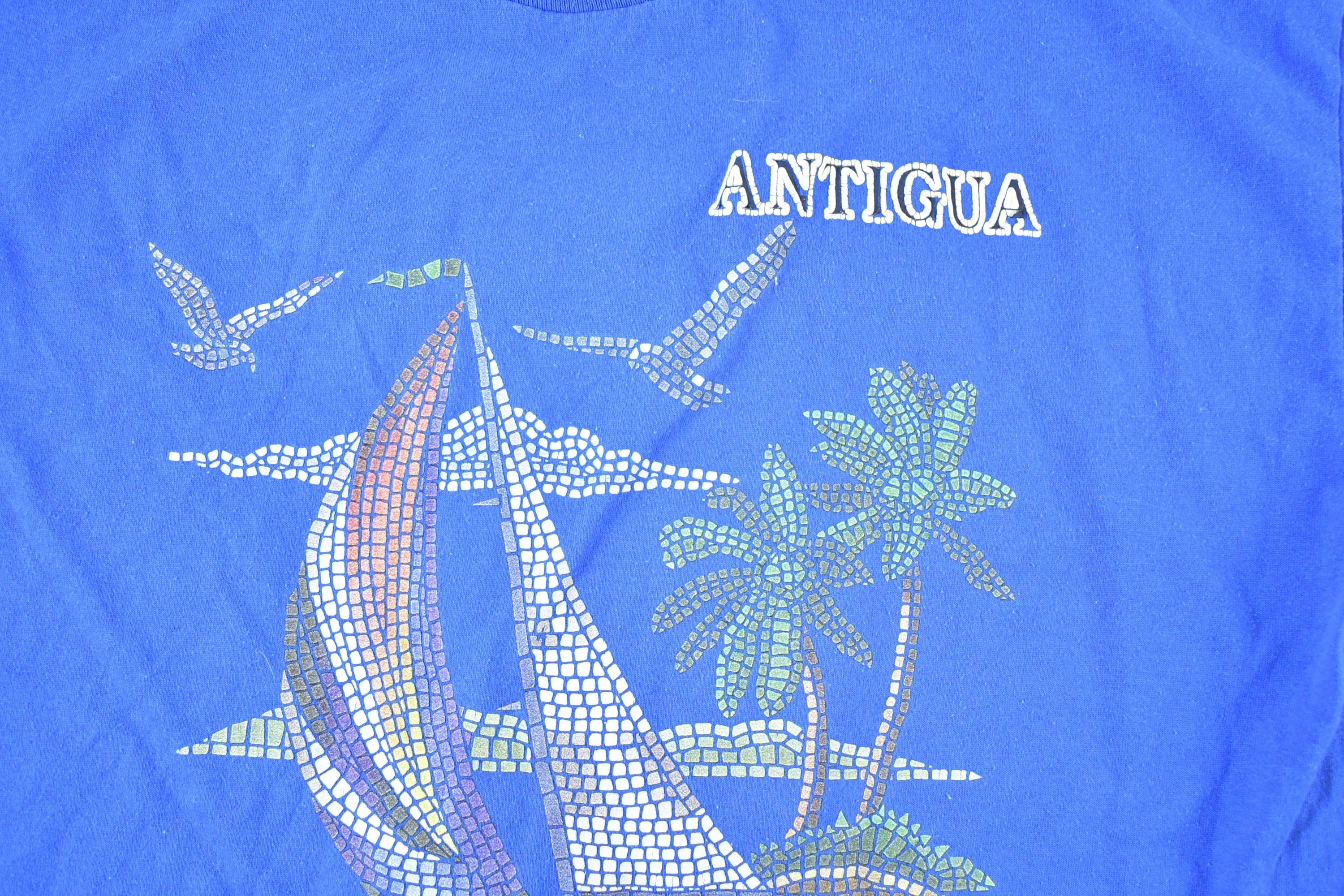 Vintage 1990s Antigua Sailboats Souvenir T-Shirt Mens L - Image 3