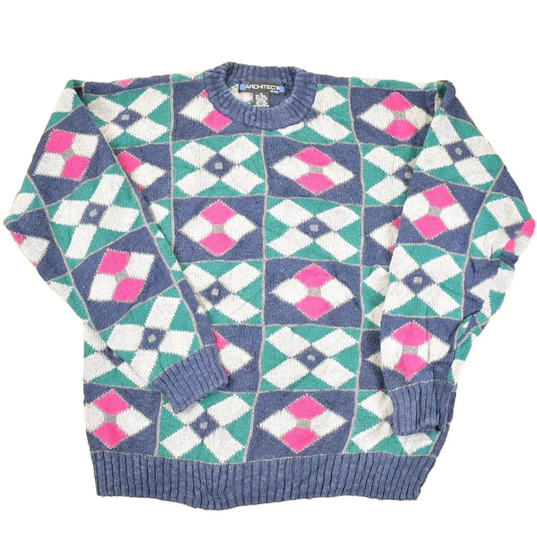 Vintage 1990s Architect Knit Crewneck Sweater Men's M