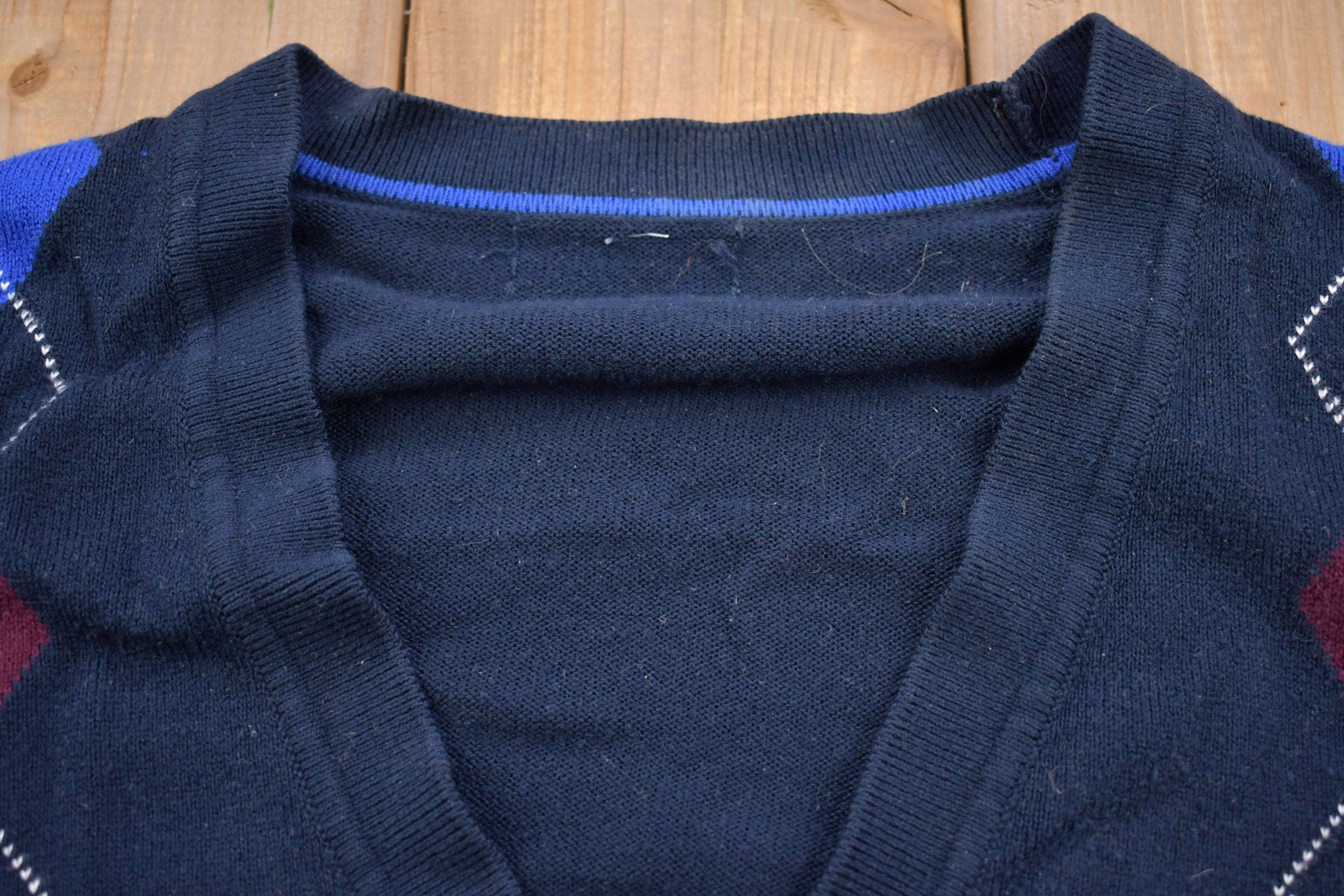 Vintage 1990s Arnold Palmer Argyle Cardigan Sweater - Image 5