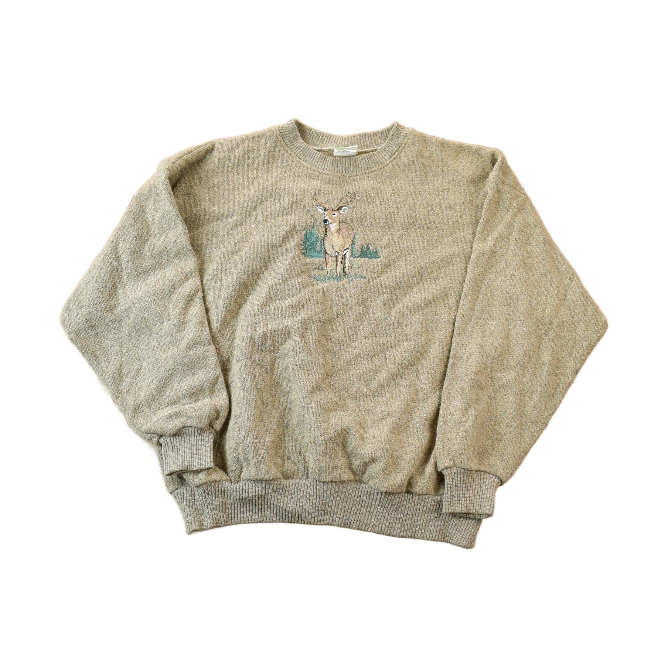 Vintage 1990s Art Unlimited Big Buck Deer Crewneck Sweatshirt Men's XL