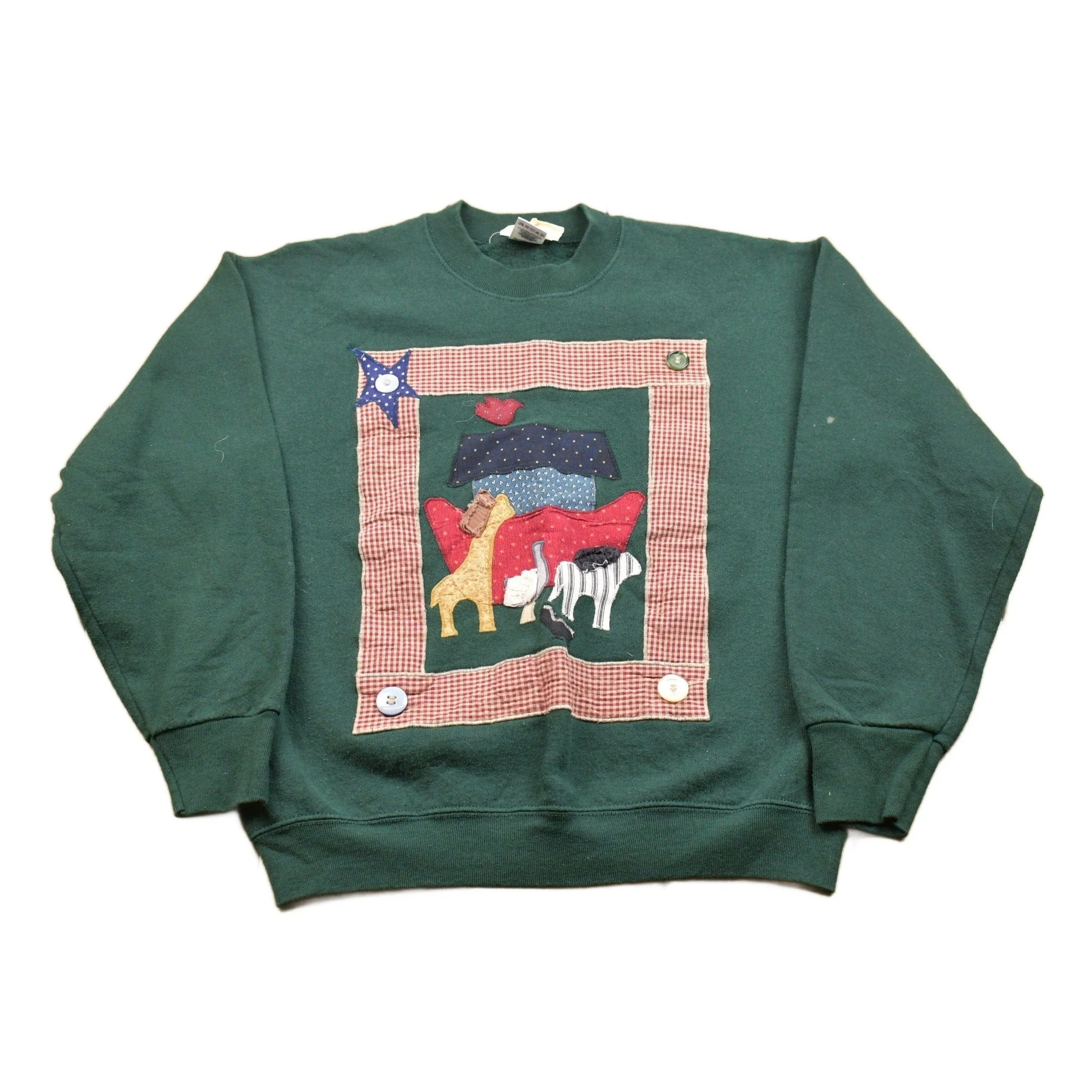 Vintage 1990s Arts & Crafts Noah's Ark Crewneck Sweatshirt Men's Small