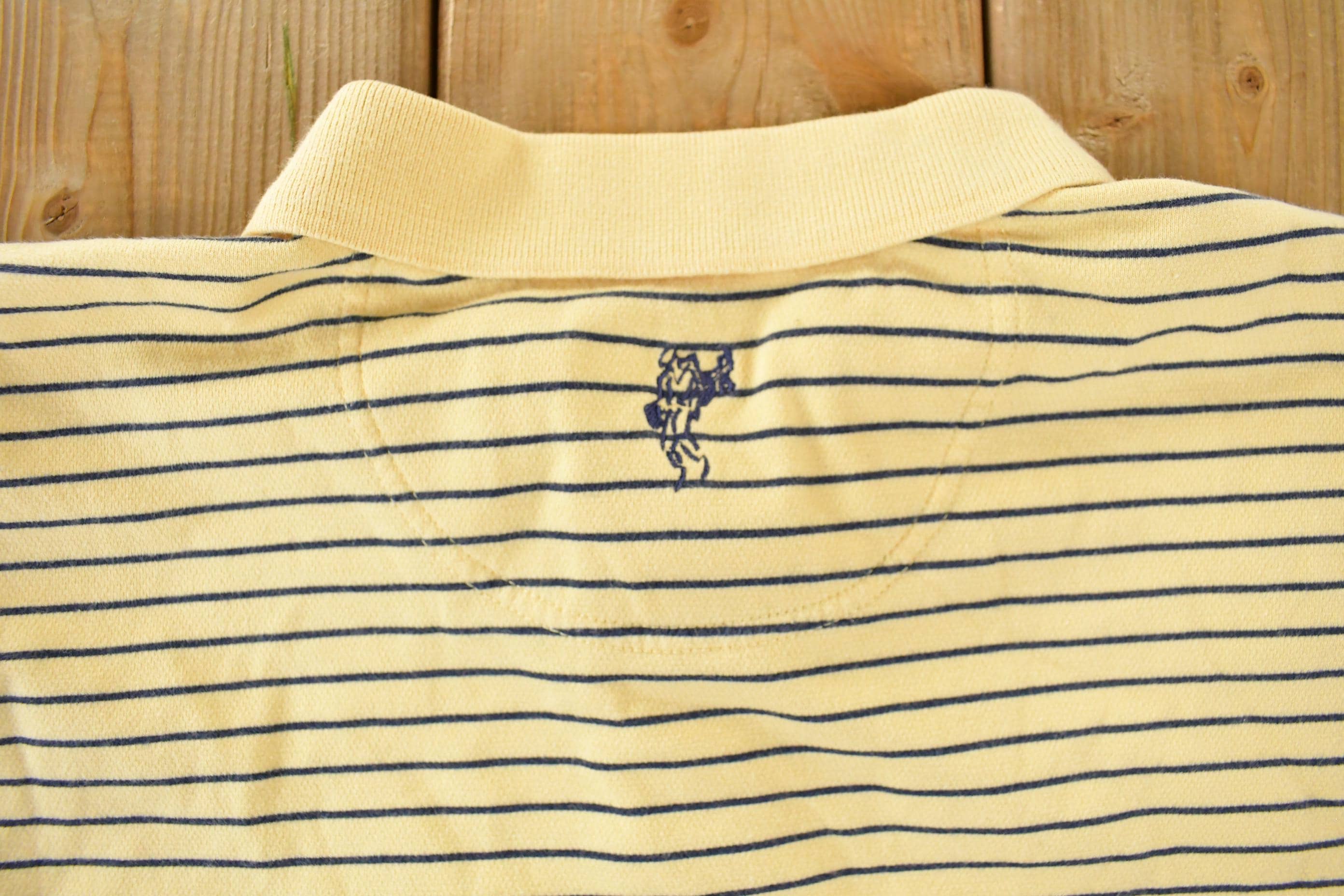 Vintage 1990s Ashworth Striped Rugby Shirt Men's Large - Image 6