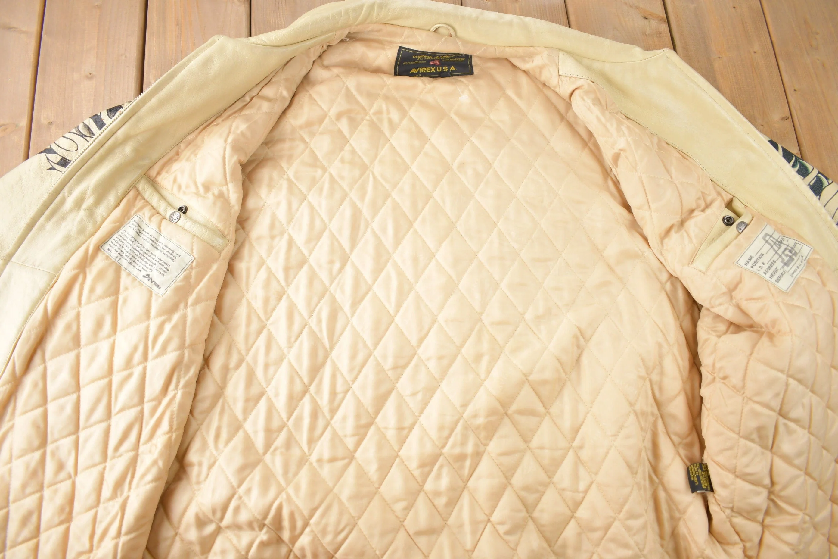 Vintage 1990s Avirex USA Japanese Dragons Graphic Leather Jacket Size 3XL - Image 4