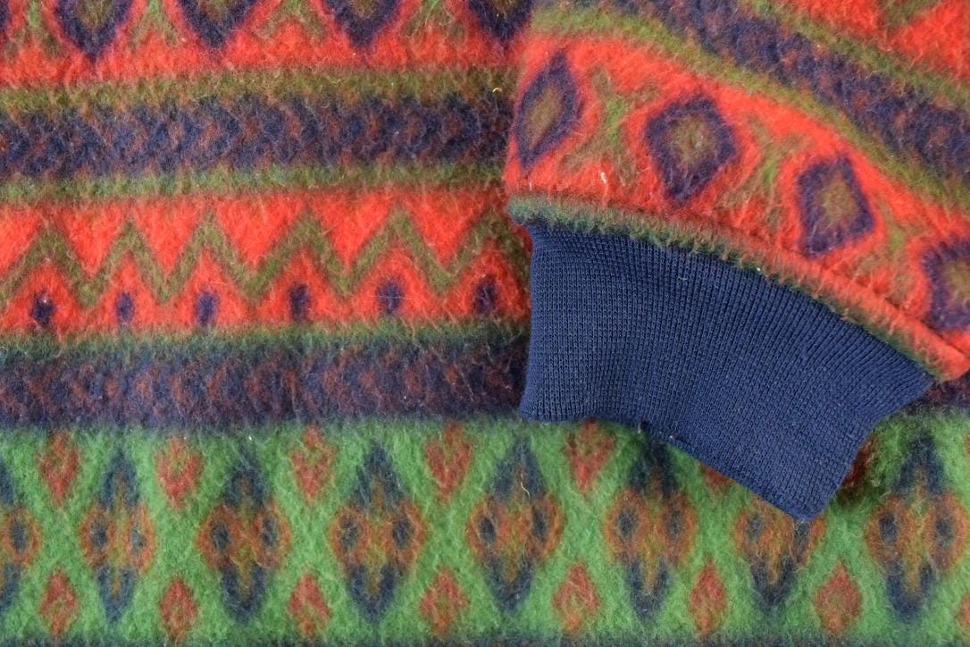 Vintage 1990s Aztec Fleece Outdoorsman Sweater Men's XL - Image 4