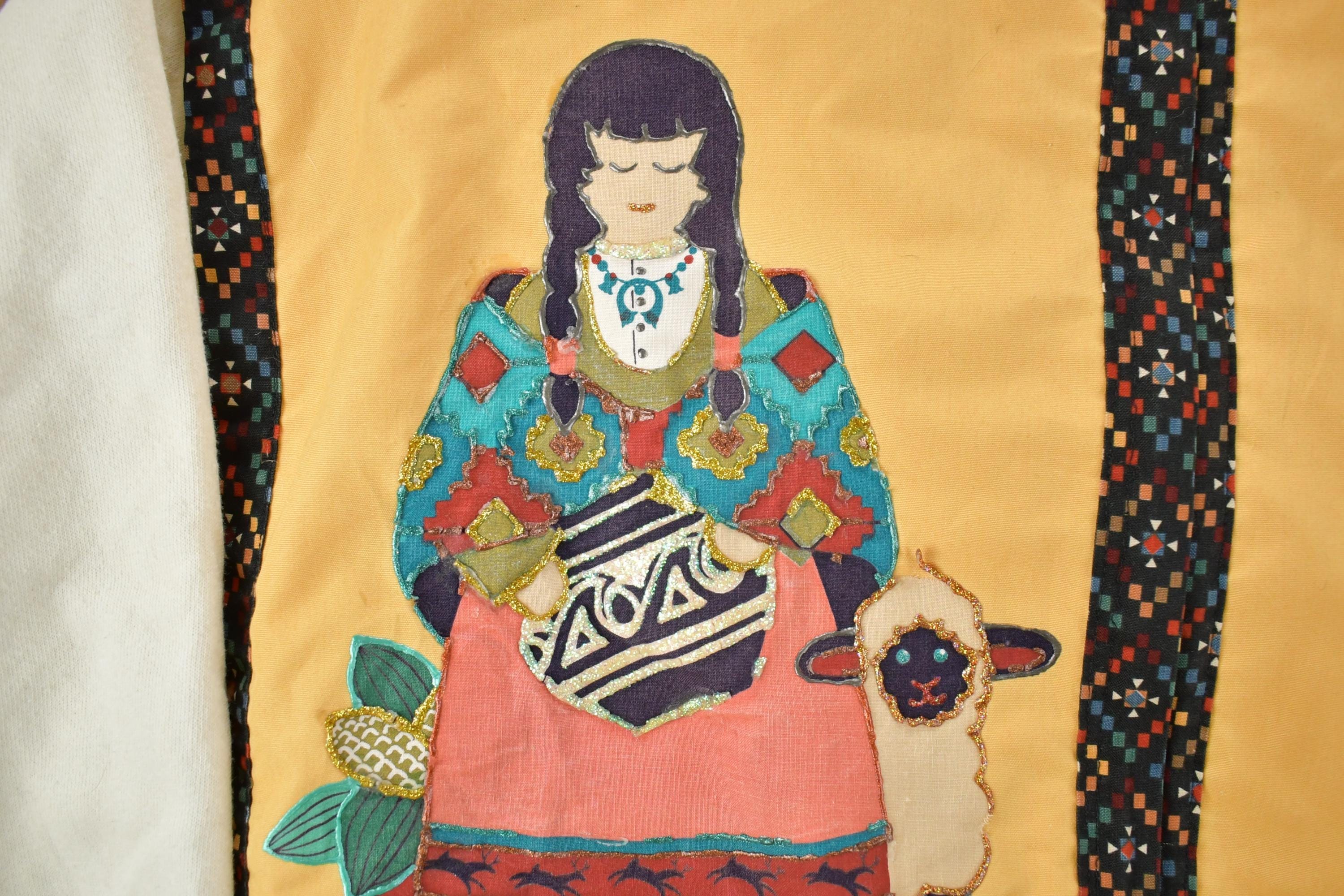 Vintage 1990s Aztec Sheep Button Up Crewneck Men's 3XL - Image 5