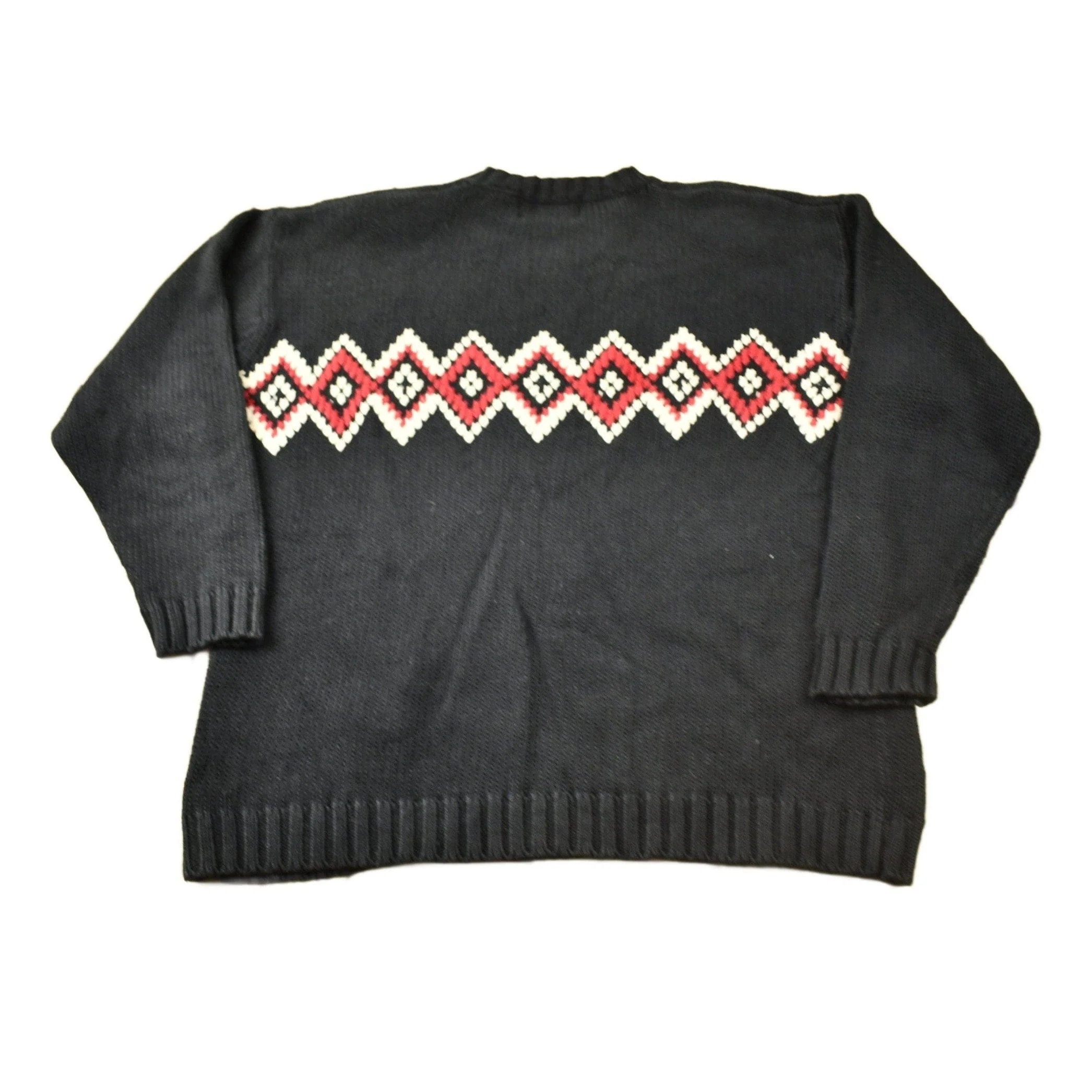 Vintage 1990s B.Moss Clothing Company Knitted V-Neck Sweater Men's Medium - Image 2