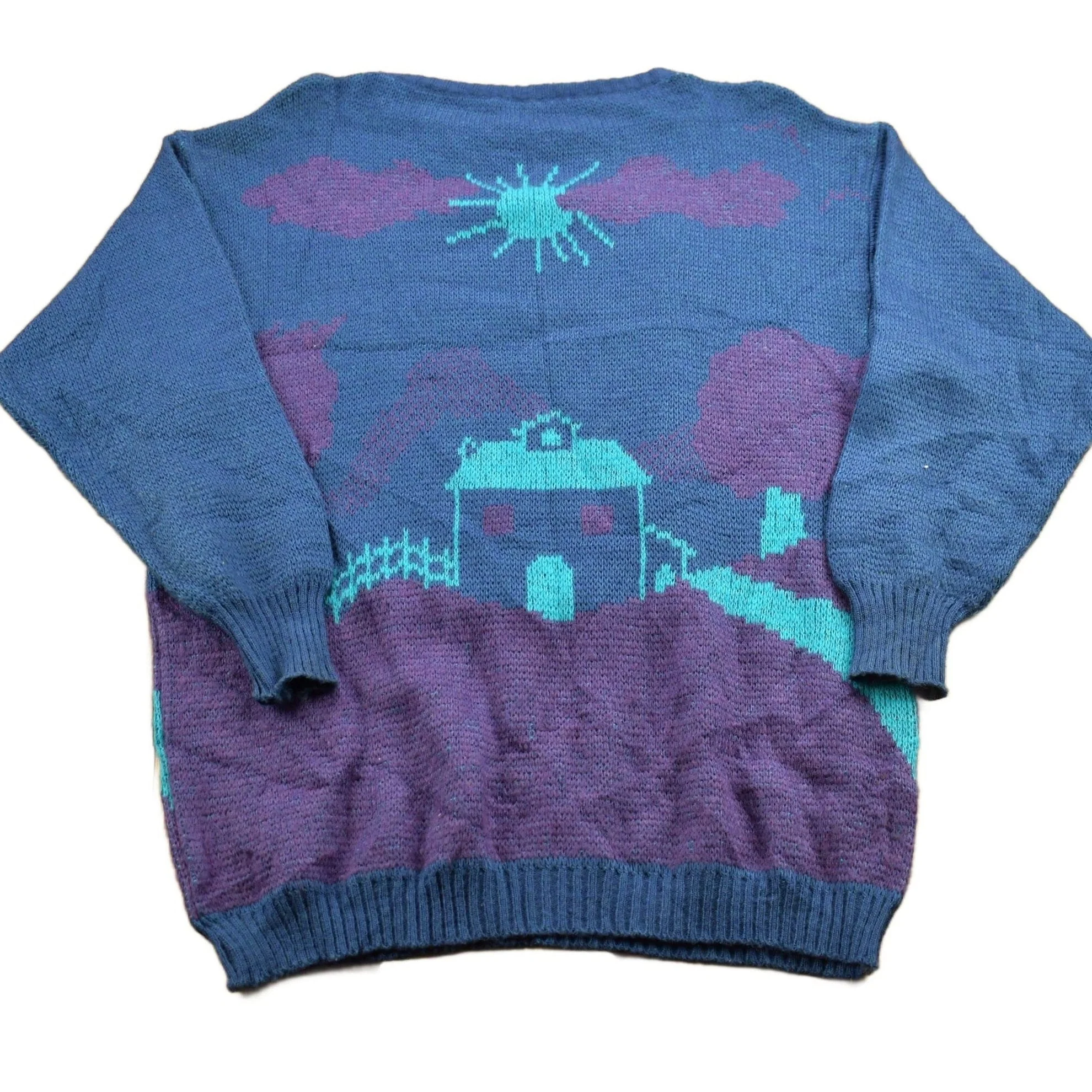 Vintage 1990s Bahner Knit Crewneck Sweater Men's MMen's Medium - Image 2