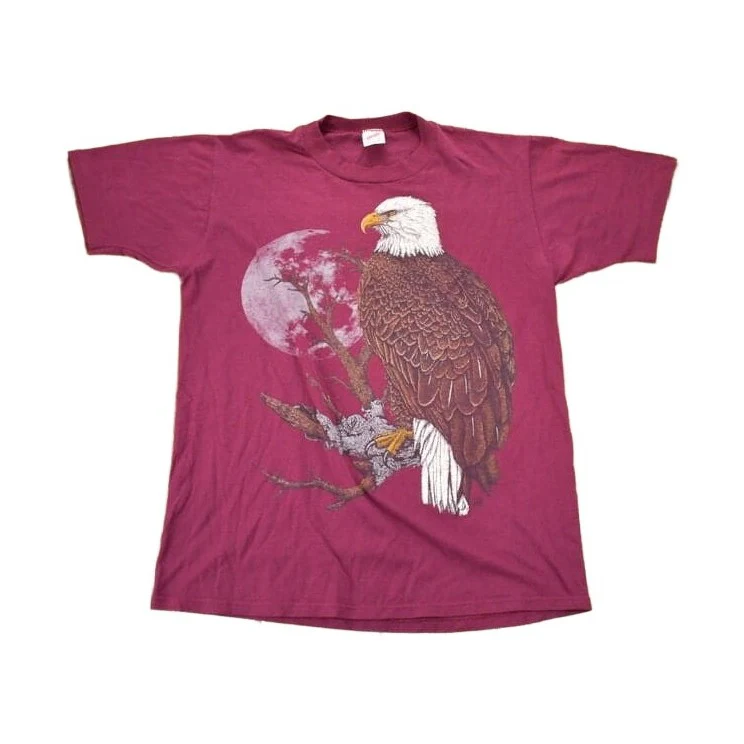Vintage 1990s Bald Eagle Graphic T-Shirt Men's Large