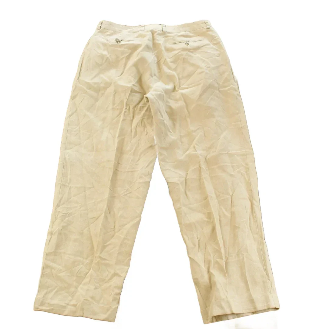 Vintage 1990s Banana Republic Linen Pleated Trousers Men's 36 x 30 - Image 2