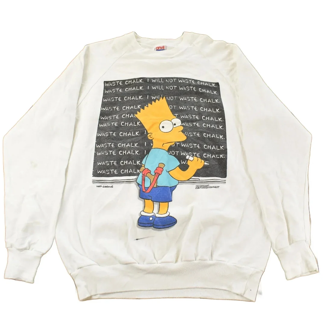 Vintage 1990s Bart Simpson Graphic Crewneck Sweatshirt Men's Medium