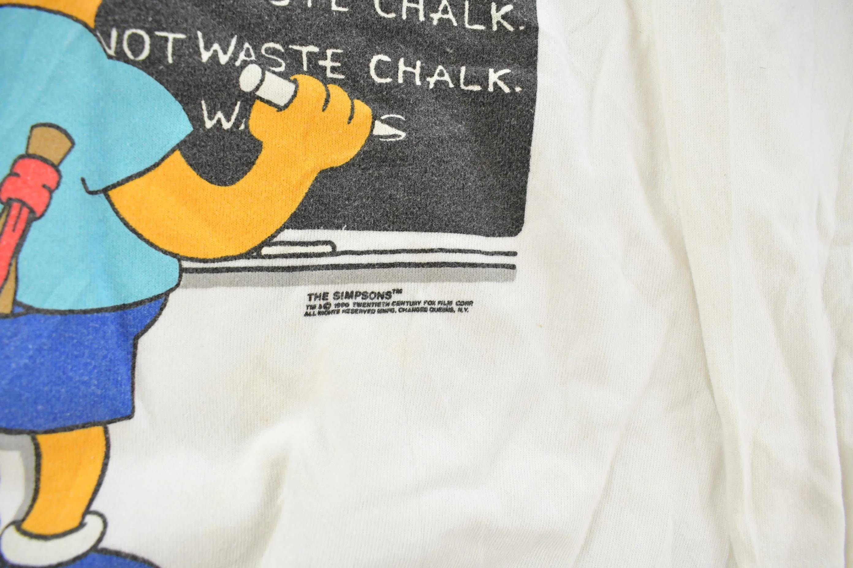 Vintage 1990s Bart Simpson Graphic Crewneck Sweatshirt Men's Medium - Image 4