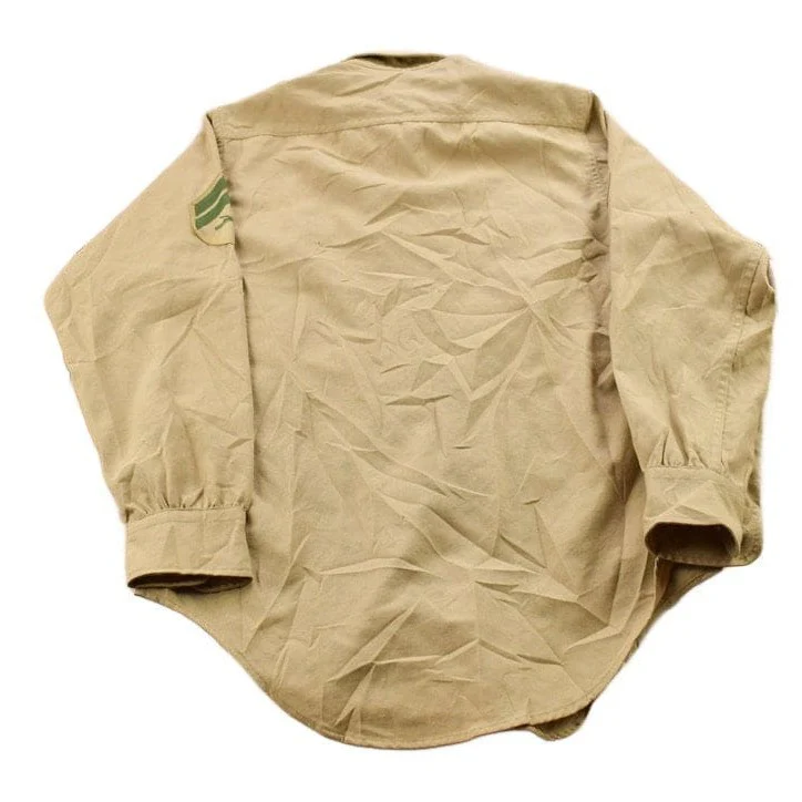 Vintage 1990s Beige Blank USMC Button Up Military Shirt Men's MMen's Medium - Image 2