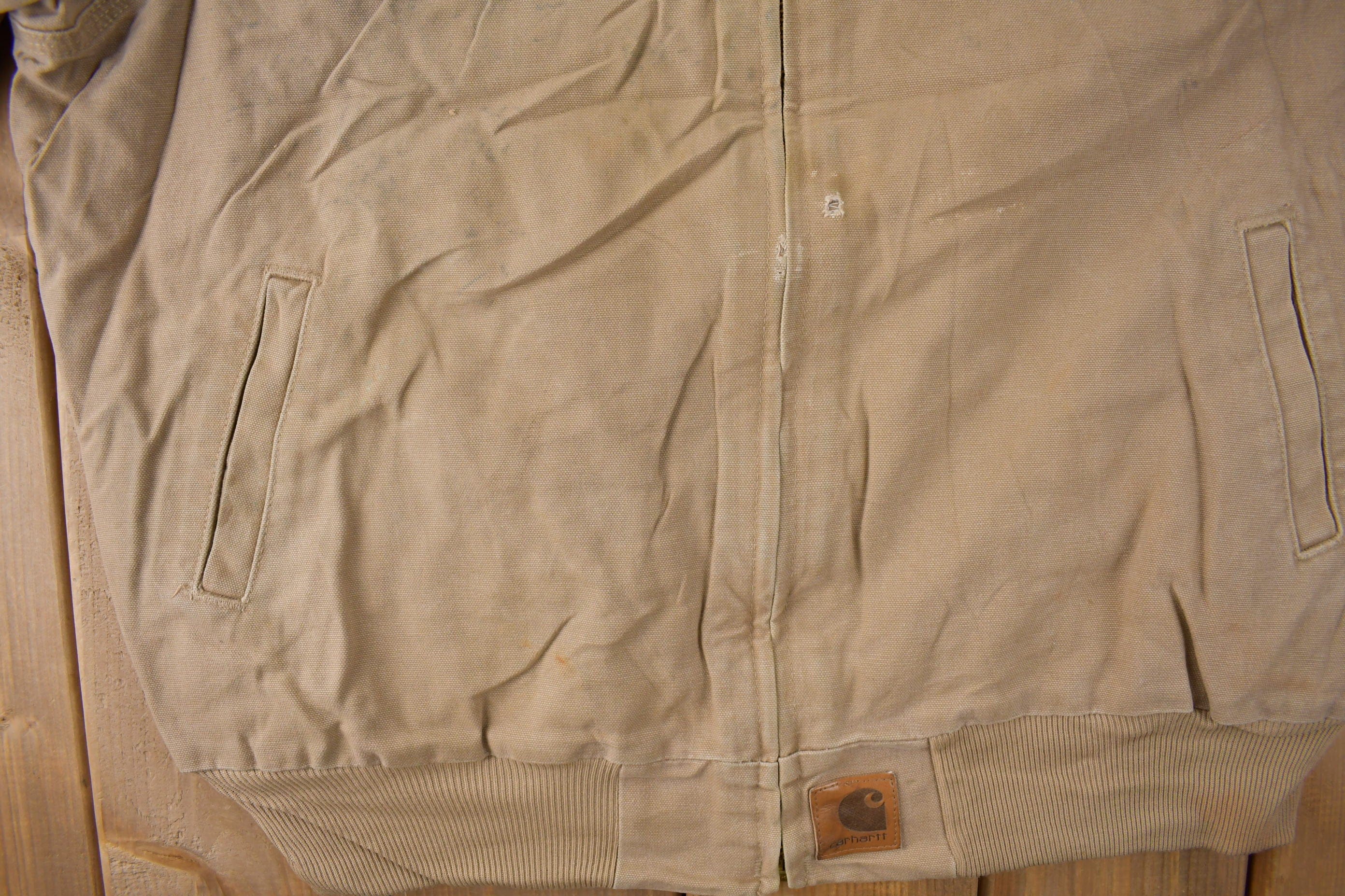 Vintage 1990s Beige Carhartt Santa Fe Jacket Men's XL - Image 3