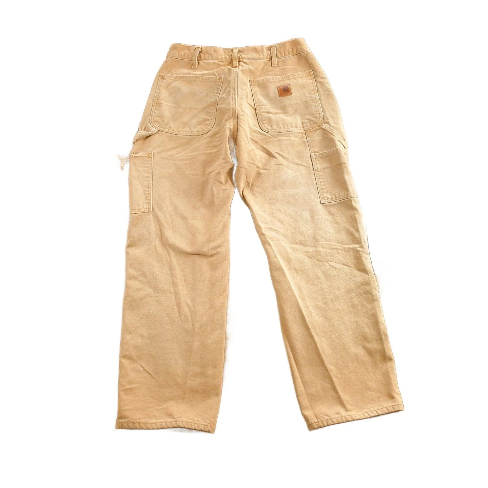 Vintage 1990s Beige Carhartt Work Pants Men's 32 x 30 - Image 2