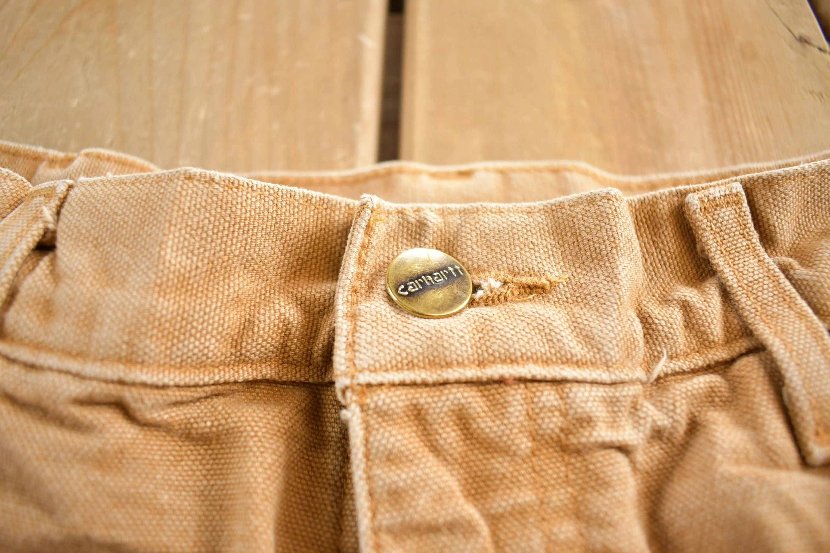 Vintage 1990s Beige Carhartt Work Pants Men's 32 x 30 - Image 6