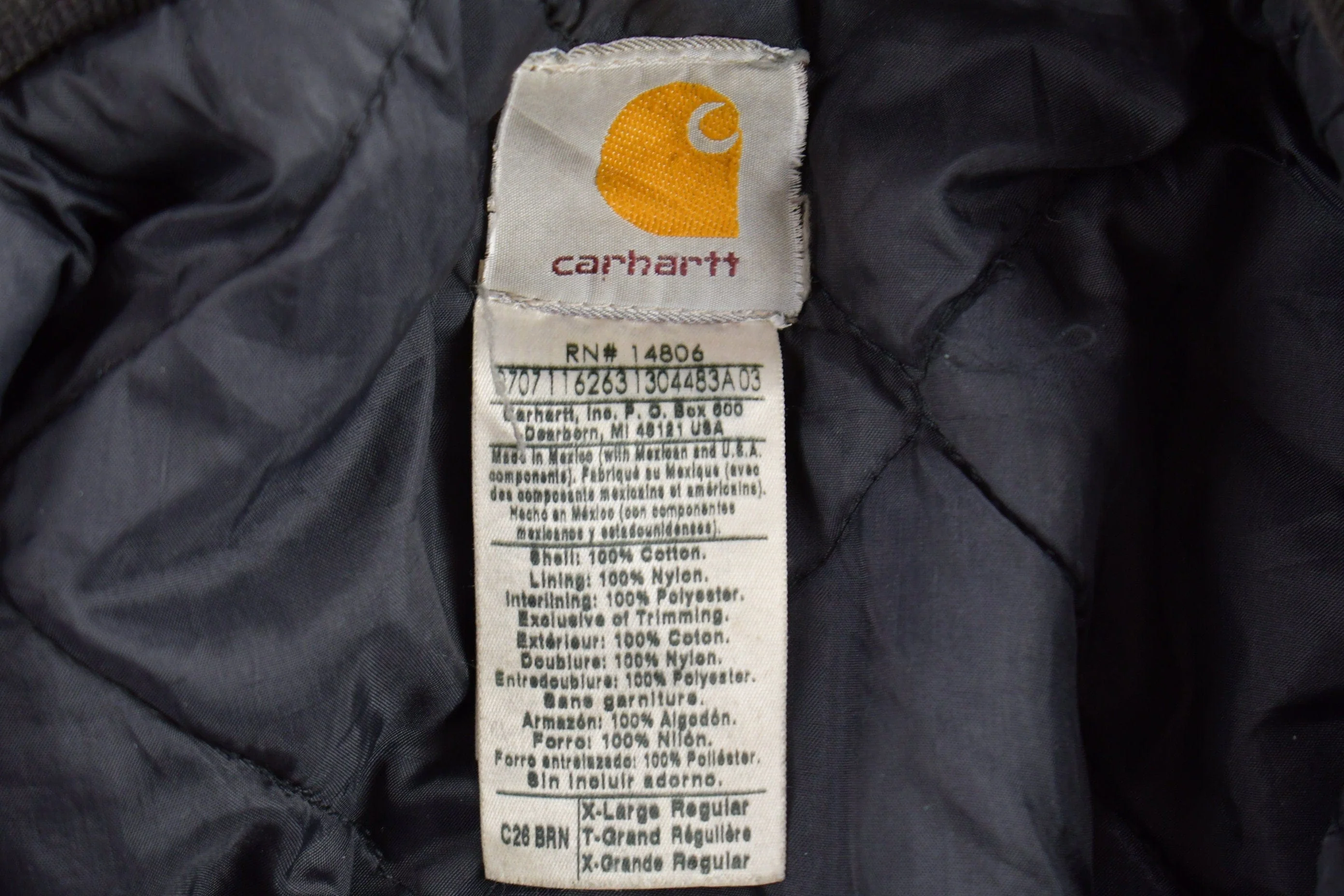 Vintage 1990s Beige Quilt Lined Carhartt Traditional Jacket Men's XL - Image 5