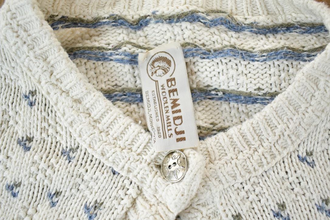 Vintage 1990s Bemidji 100% Wool Knit Button Up Sweater Women's XL - Image 3