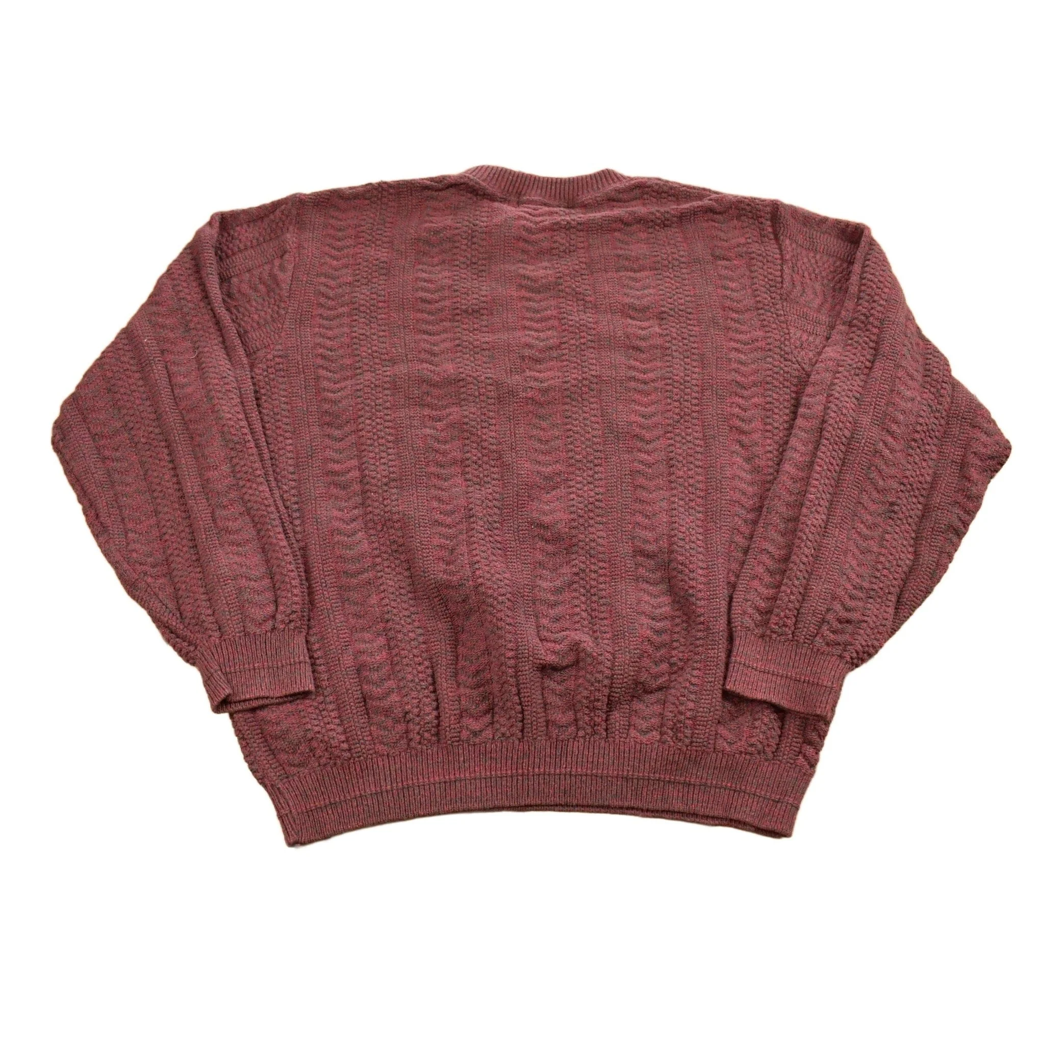 Vintage 1990s Bill Blass Knitted Striped Crewneck Sweater Men's Large - Image 2