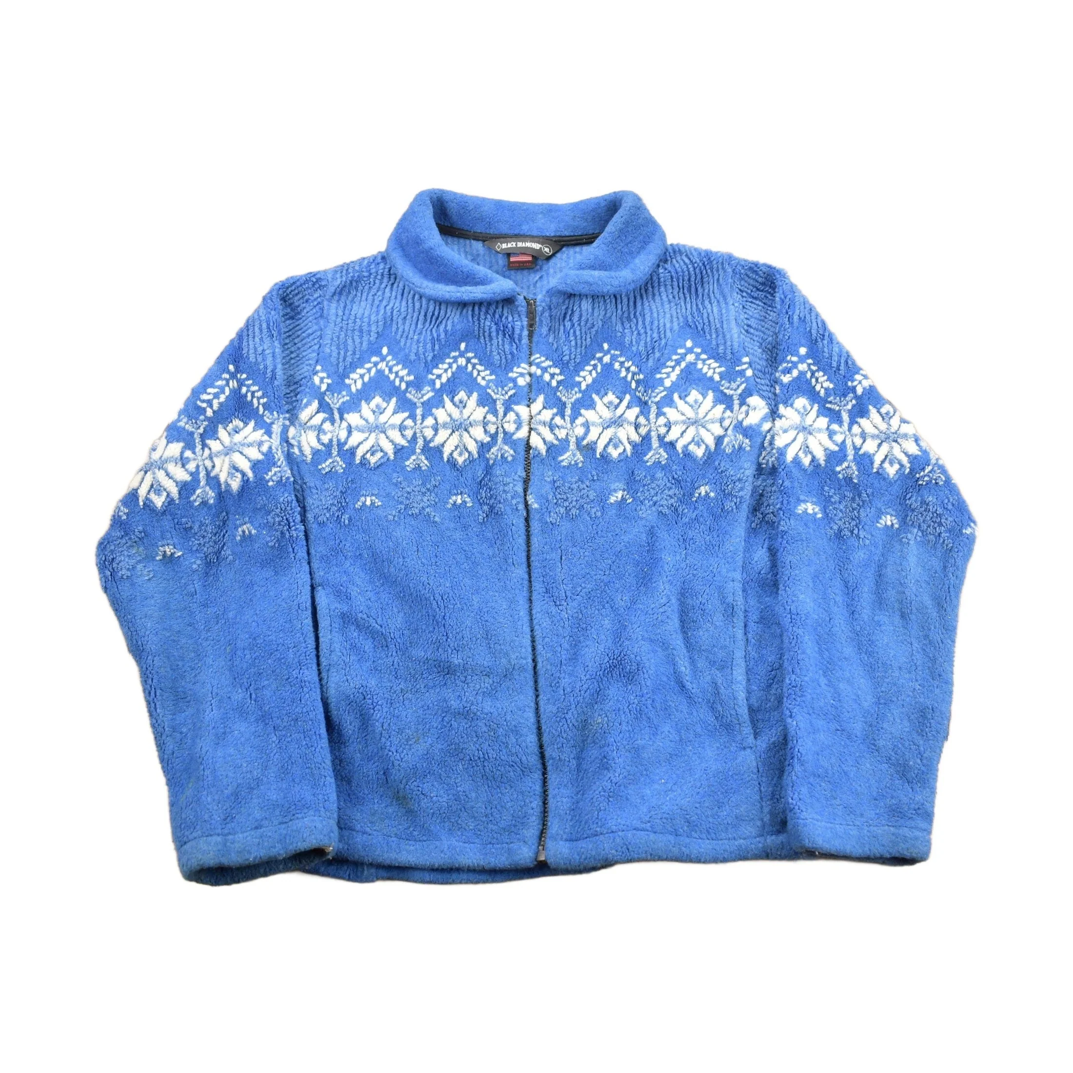 Vintage 1990s Black Diamond Fleece Sweater Men's Medium