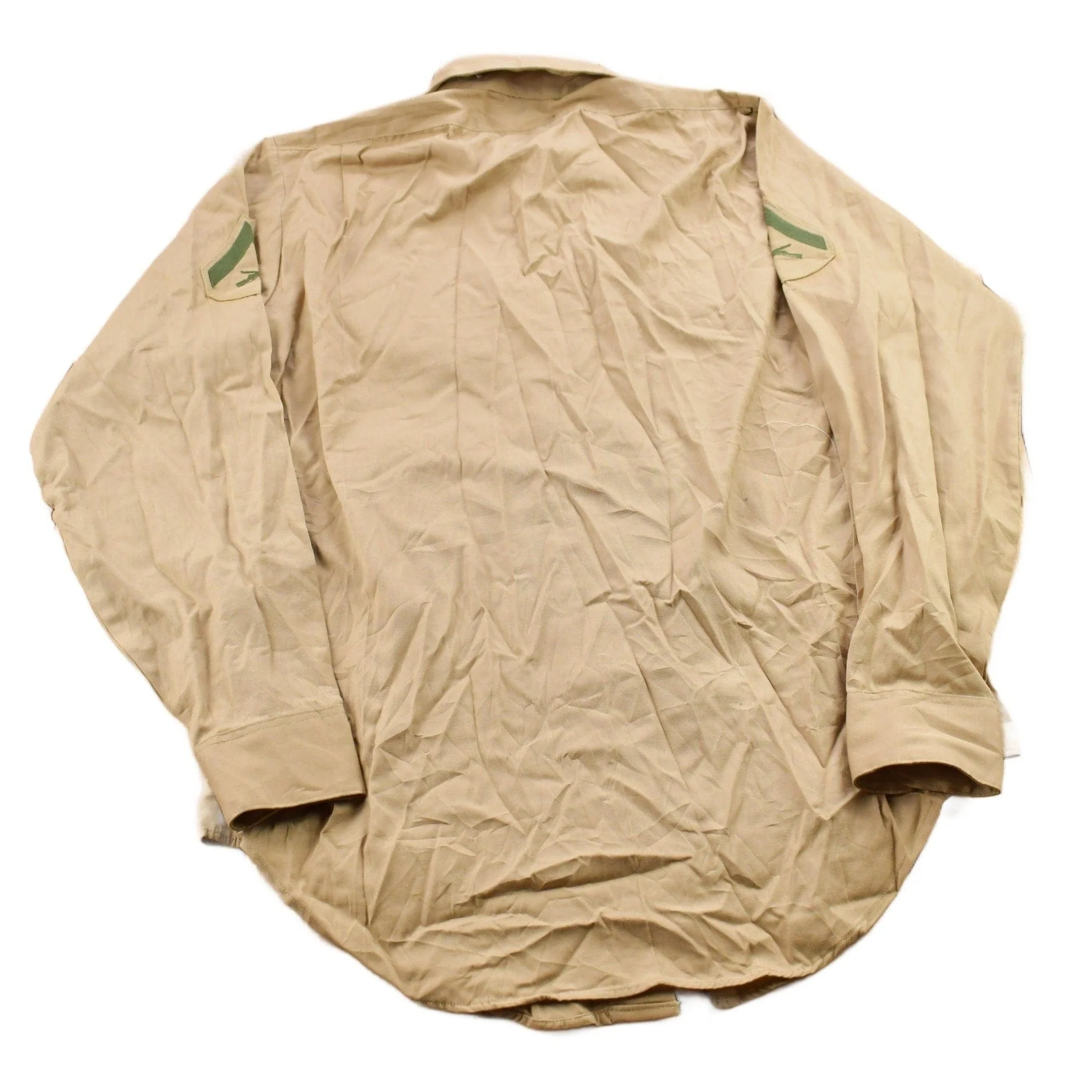 Vintage 1990s Blank Beige M.C. Military Button Up Shirt Men's MMen's Medium - Image 2