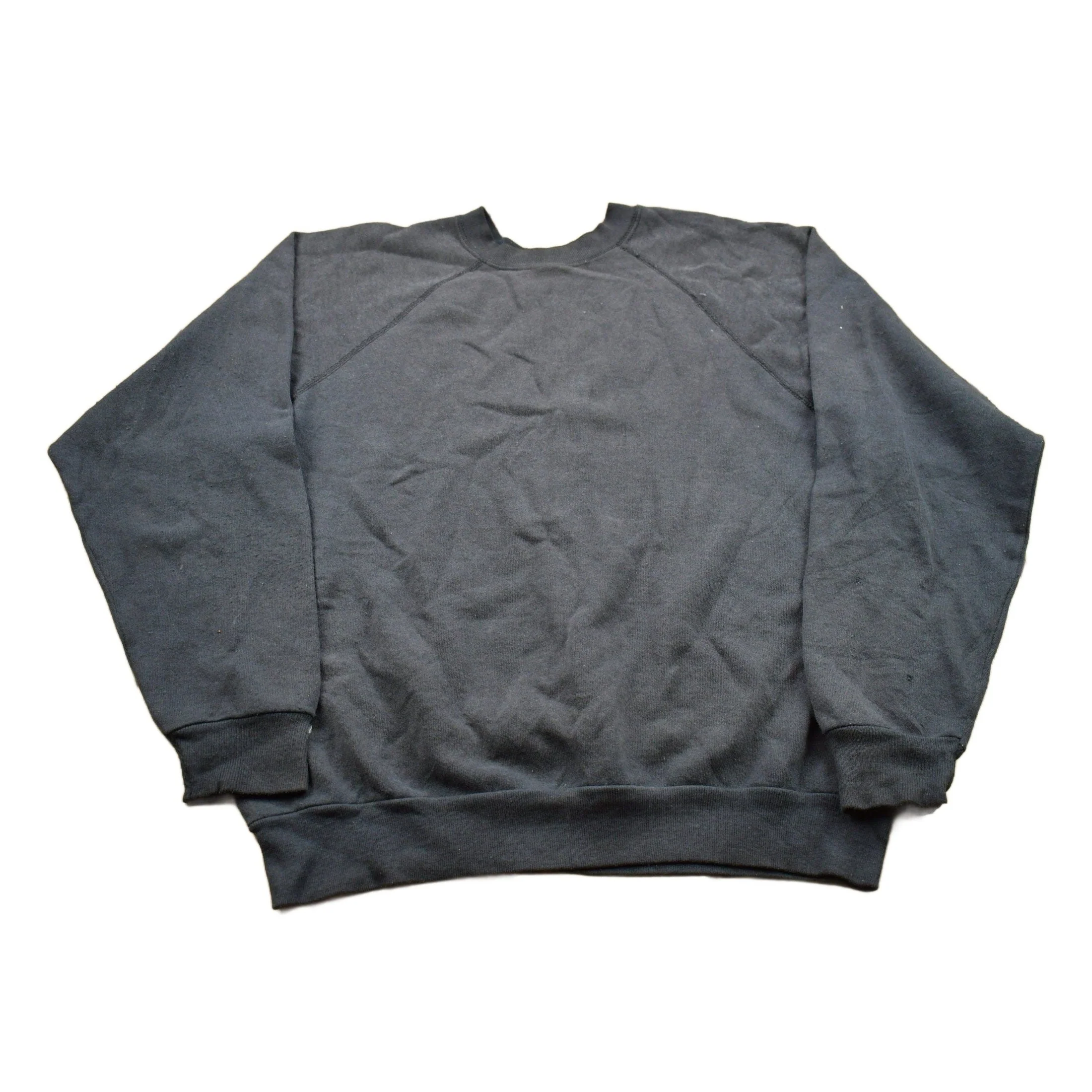 Vintage 1990s Blank Black Crewneck Sweatshirt - Image 2