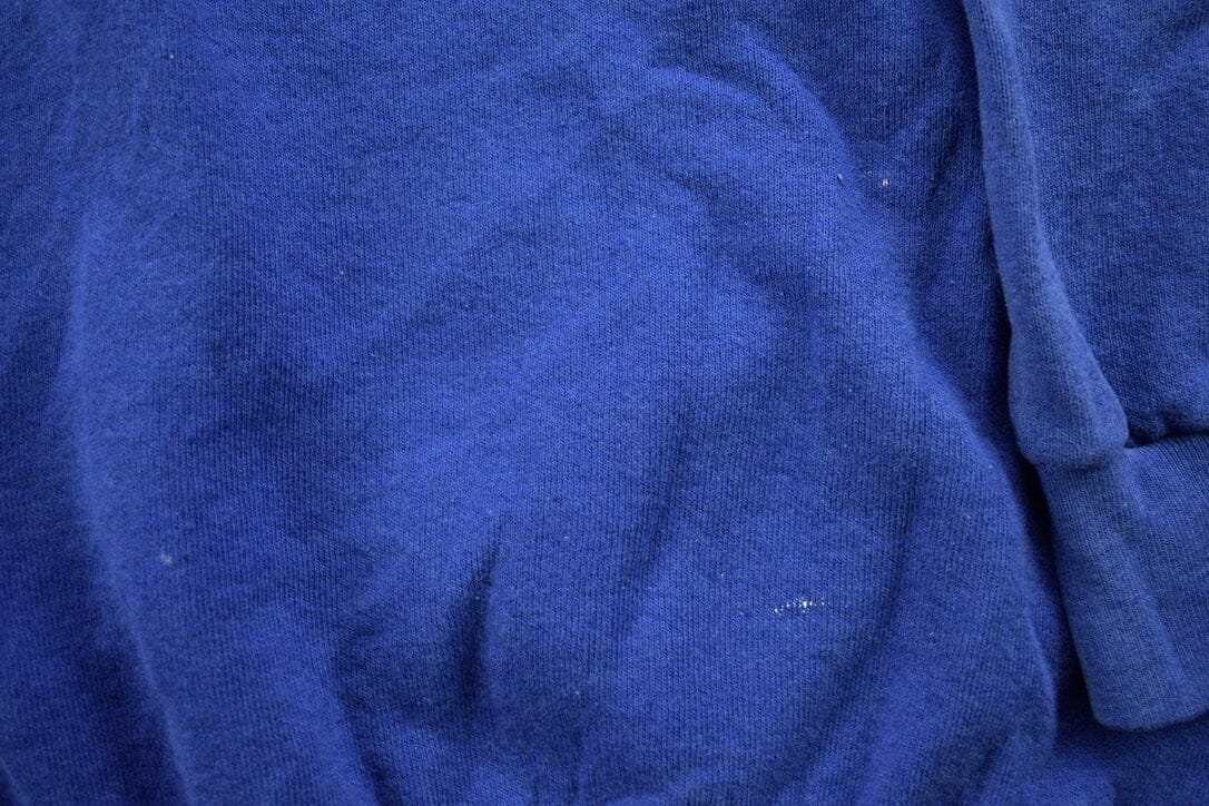 Vintage 1990s Blank Blue Crewneck Sweatshirt Men's Large - Image 4