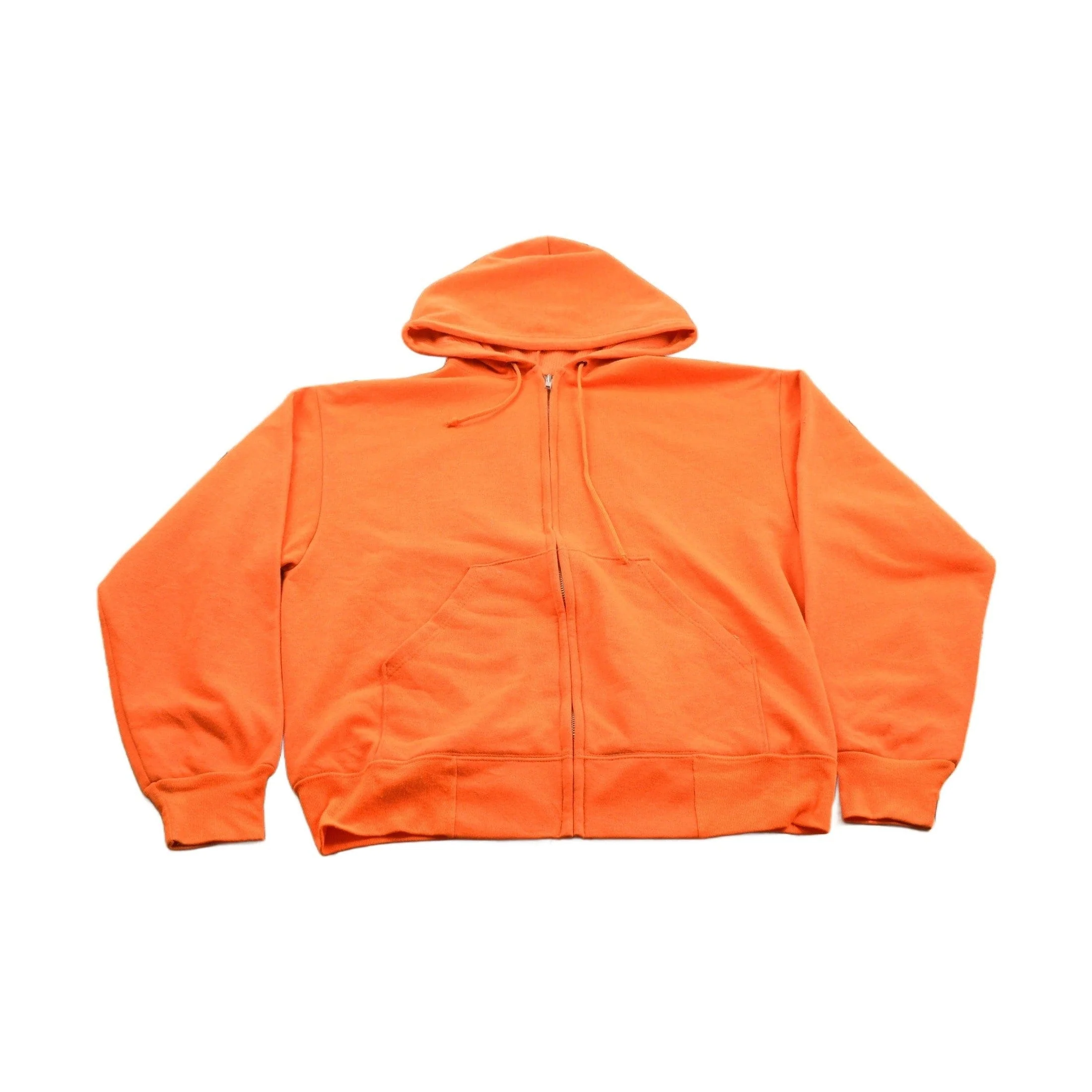 Vintage 1990s Blank Bright Orange Hoodie Men's Medium