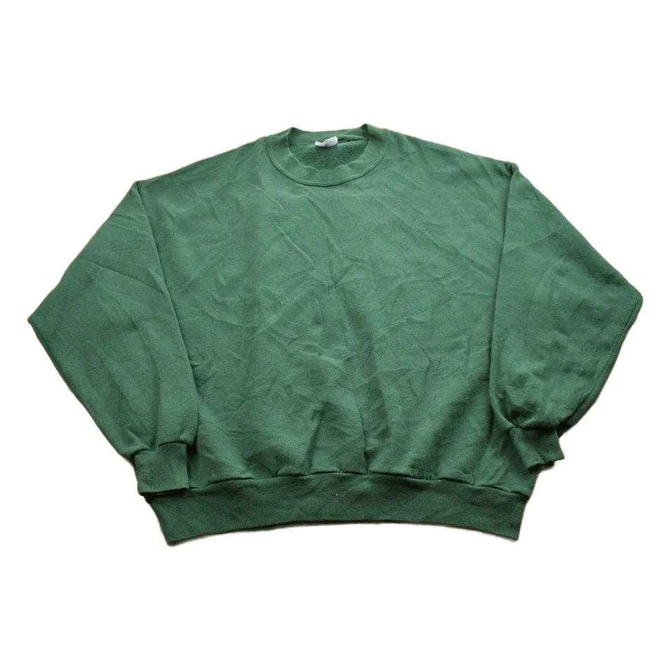 Vintage 1990s Blank Green Crewneck Sweatshirt Men's 2XL