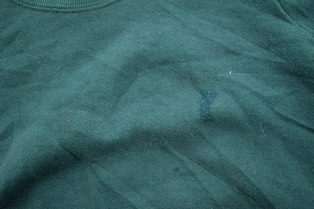 Vintage 1990s Blank Green Crewneck Sweatshirt Men's 3XL - Image 7