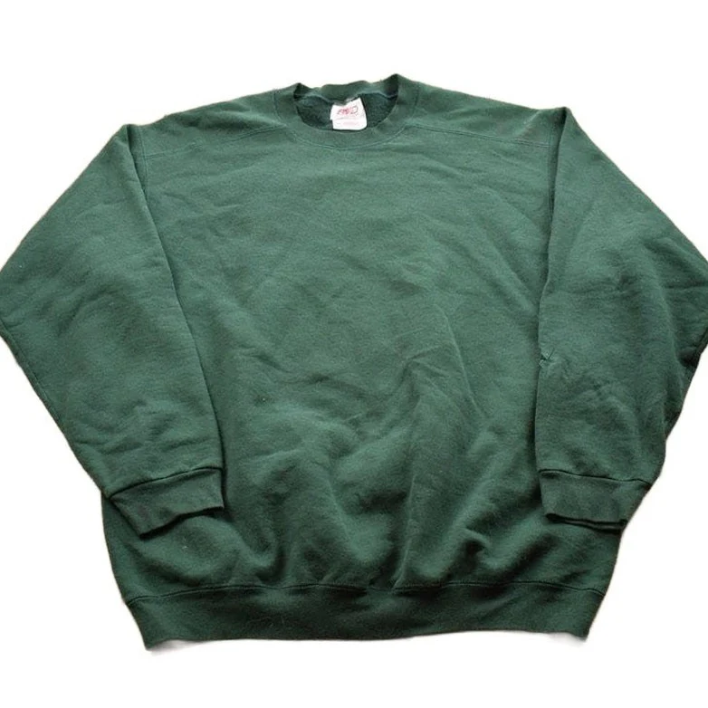 Vintage 1990s Blank Green Crewneck Sweatshirt Men's XL