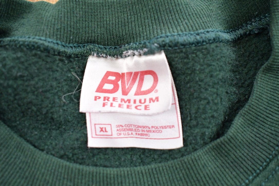Vintage 1990s Blank Green Crewneck Sweatshirt Men's XL - Image 3