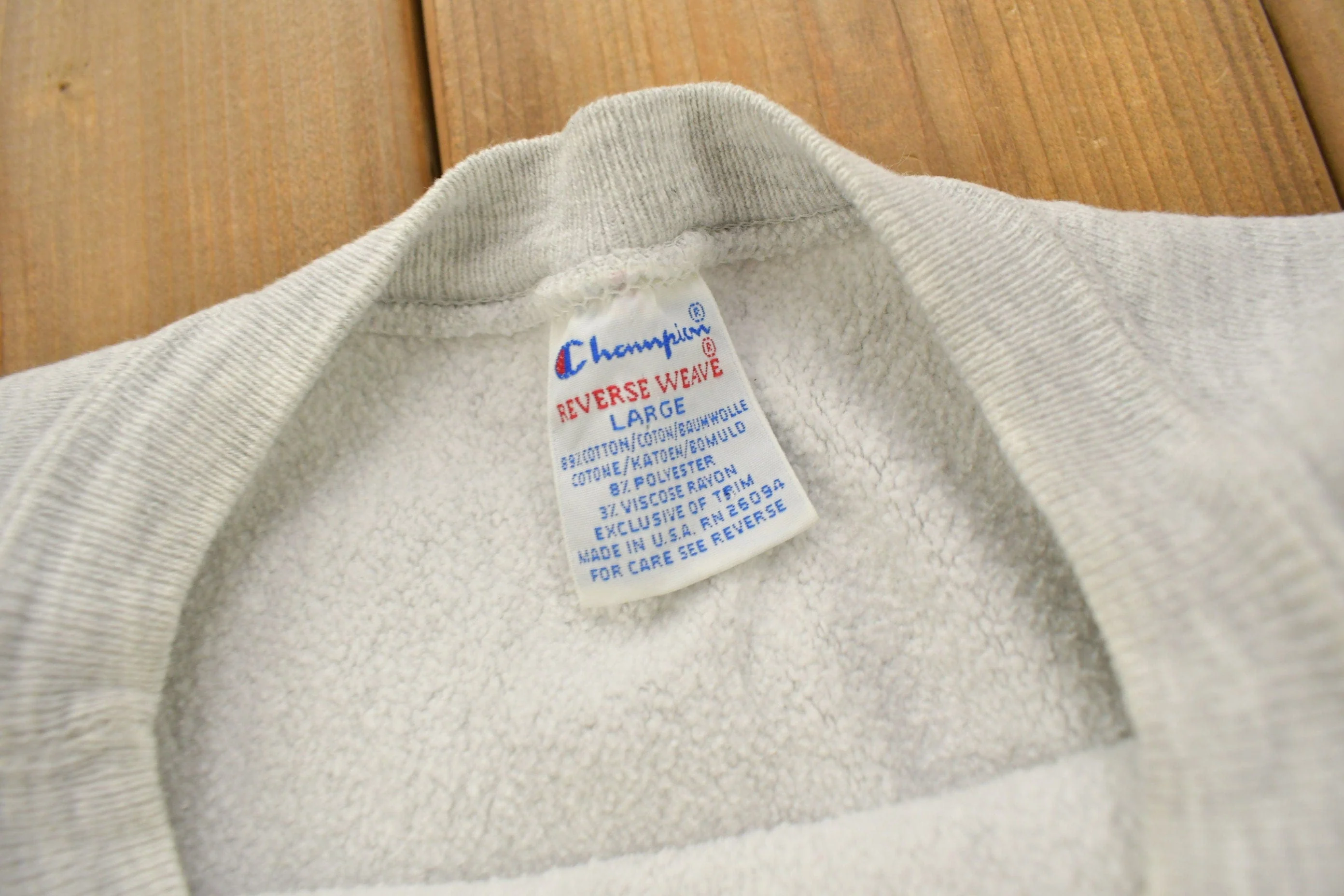 Vintage 1990s Blank Grey Champion Reverse Weave Crewneck - Image 5