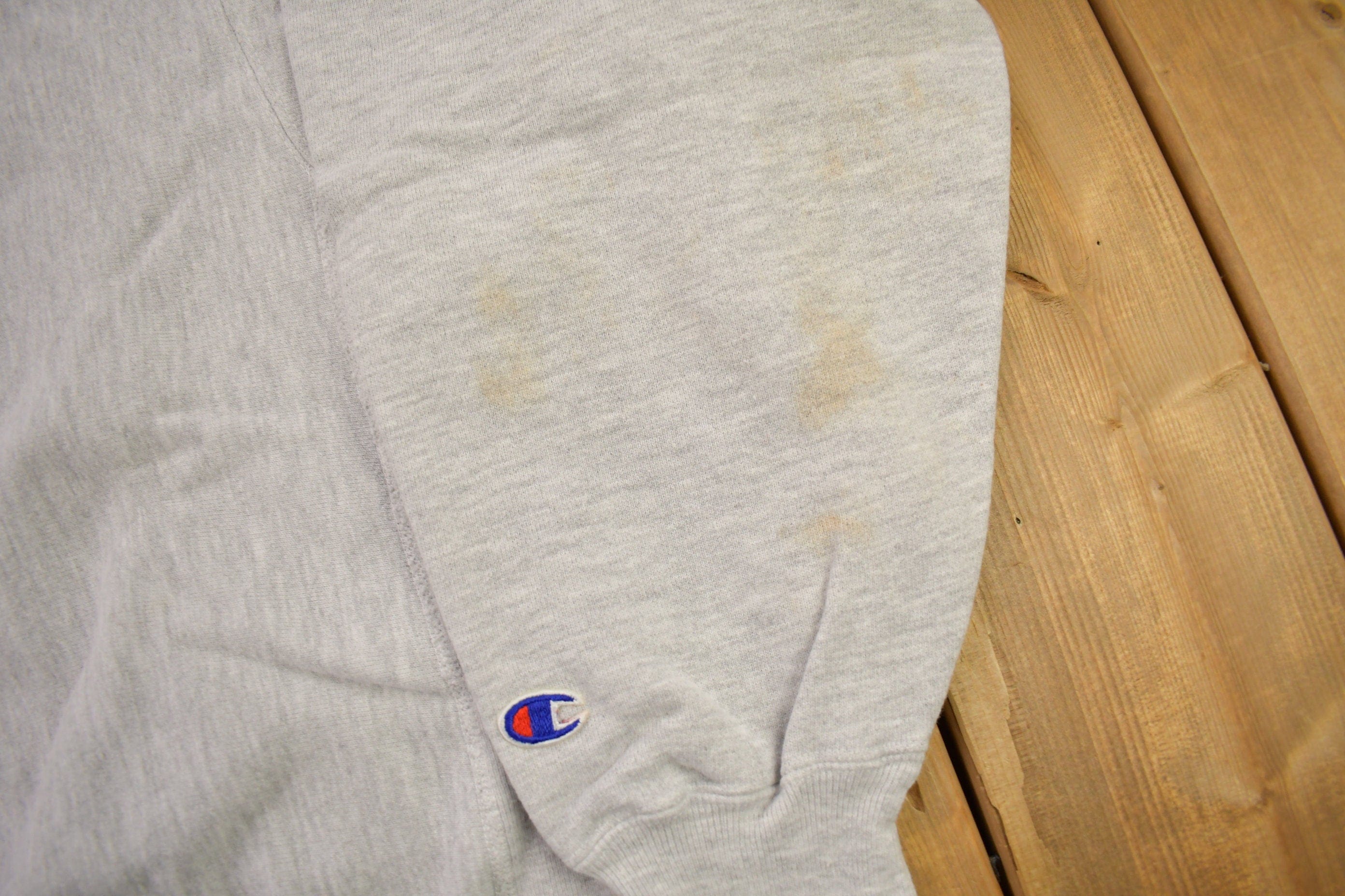 Vintage 1990s Blank Grey Champion Reverse Weave Crewneck Men's Large - Image 4