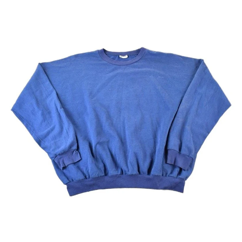 Vintage 1990s Blank Navy Souvenir Crewneck Sweatshirt Made In USA Men's XL