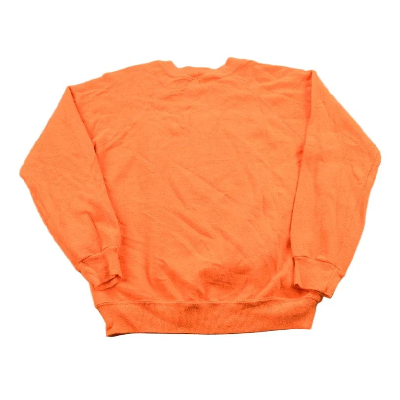 Vintage 1990s Blank Orange Crewneck Sweatshirt Men's MMen's Medium - Image 2