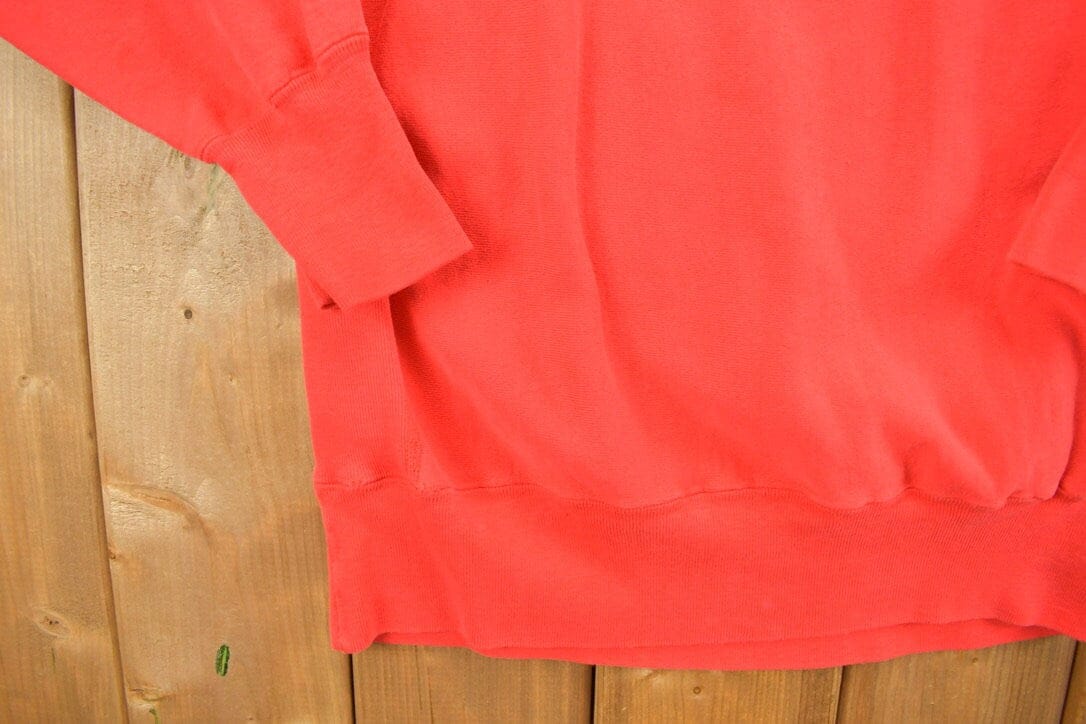 Vintage 1990s Blank Red Champion Reverse Weave Crewneck Men's Large - Image 3
