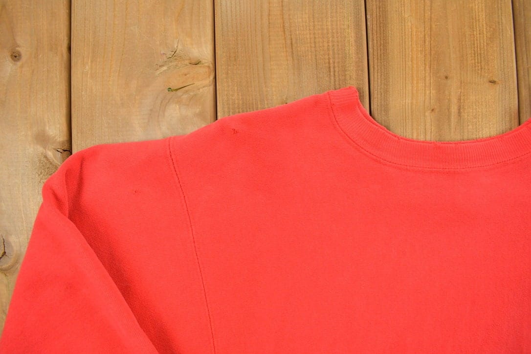 Vintage 1990s Blank Red Champion Reverse Weave Crewneck Men's Large - Image 5
