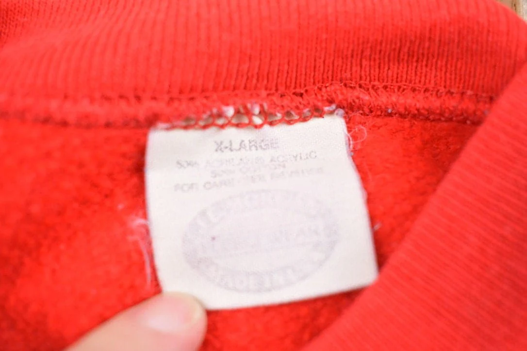Vintage 1990s Blank Red Crewneck Sweatshirt Women's L - Image 3