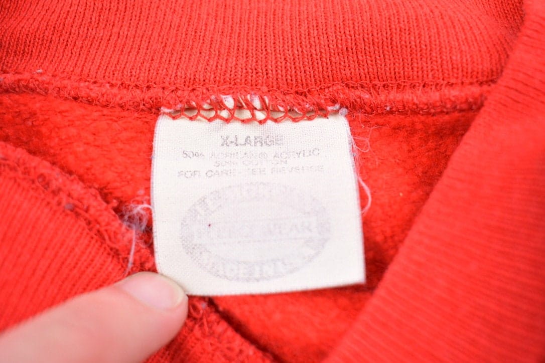 Vintage 1990s Blank Red Crewneck Sweatshirt Women's L - Image 4