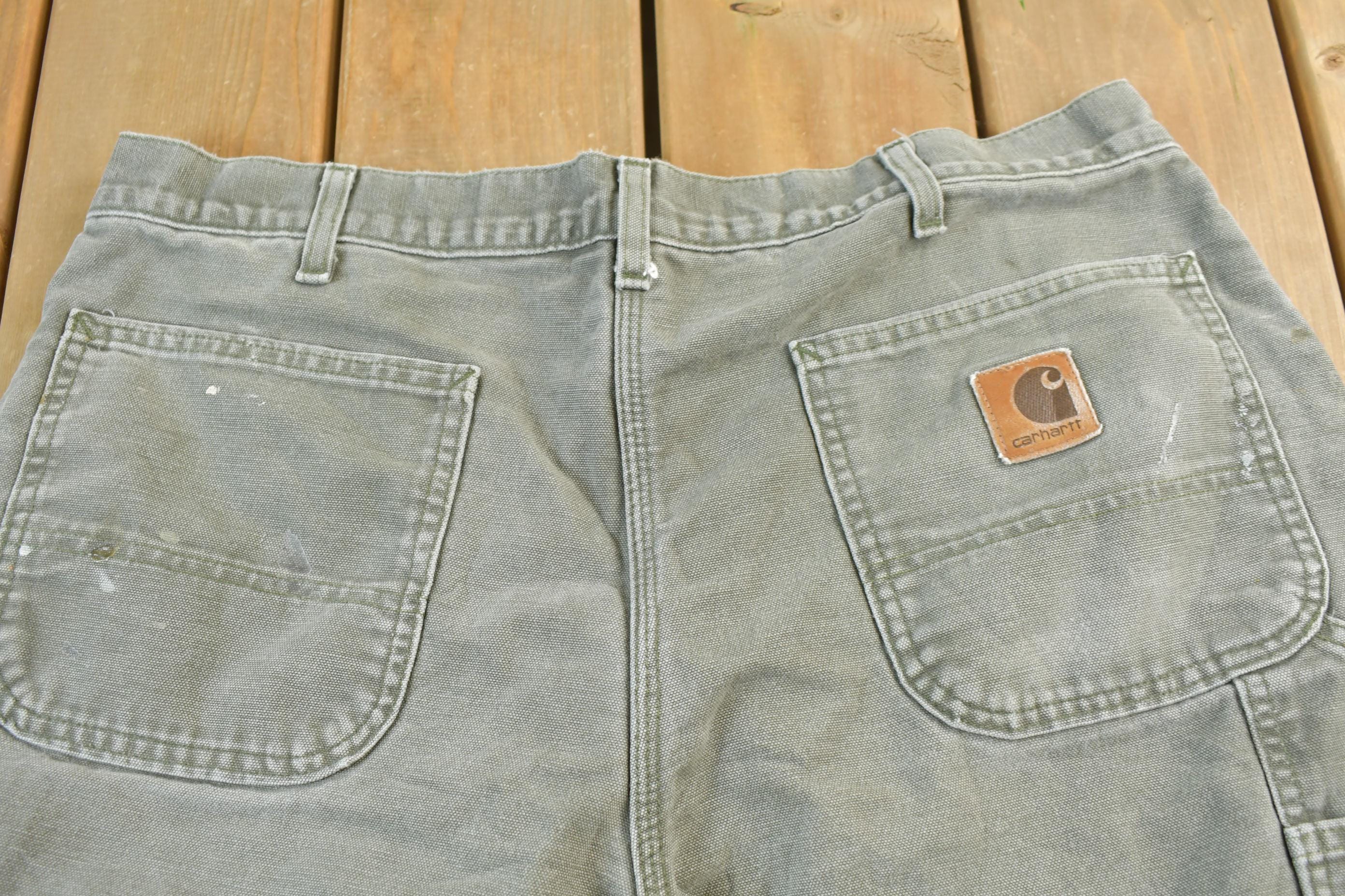 Vintage 1990s Blanket Lined Carhartt Carpenter Pants Men's 28 x 30 - Image 9