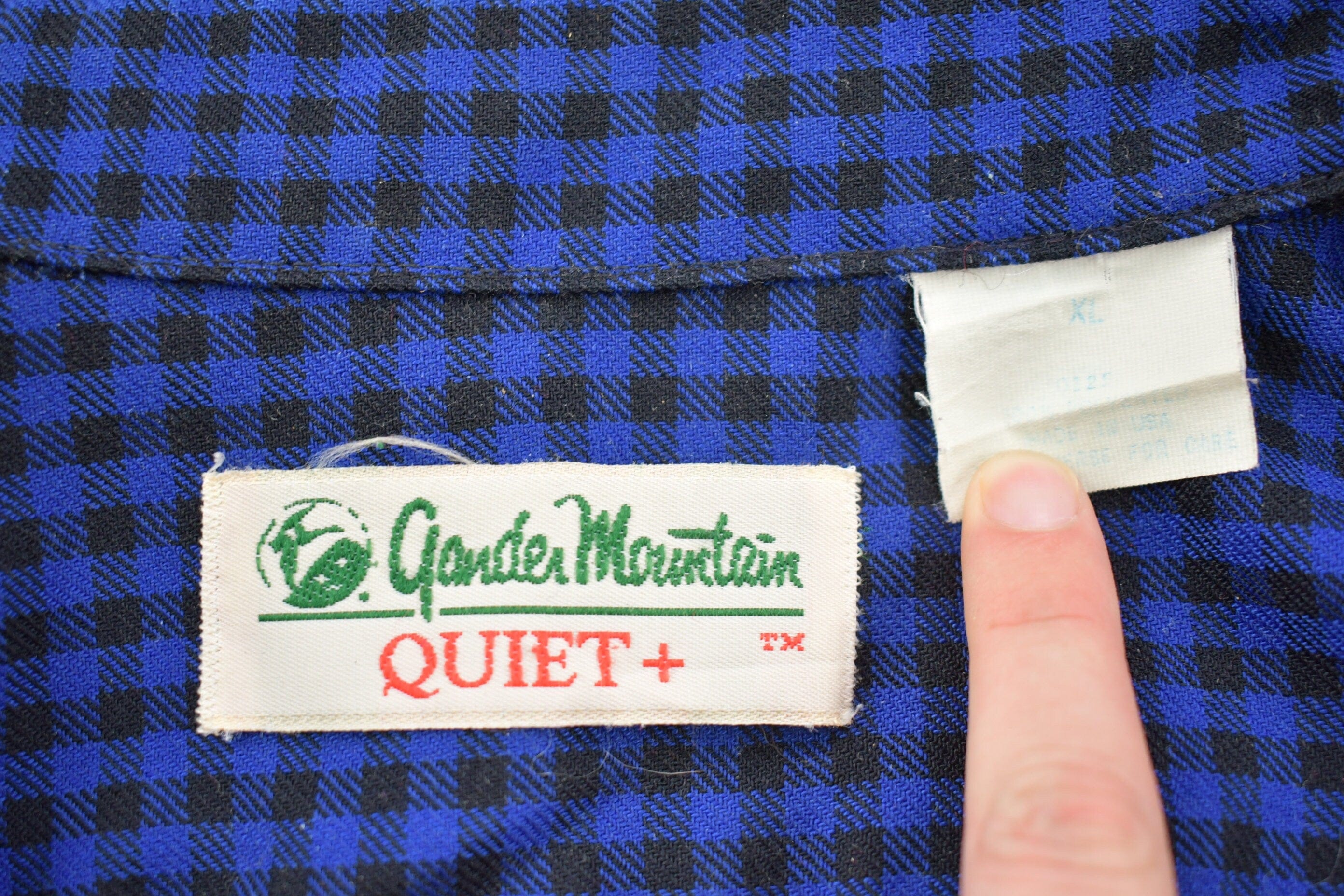 Vintage 1990s Blue Plaid Flannel Button Up Shirt Men's XL - Image 3