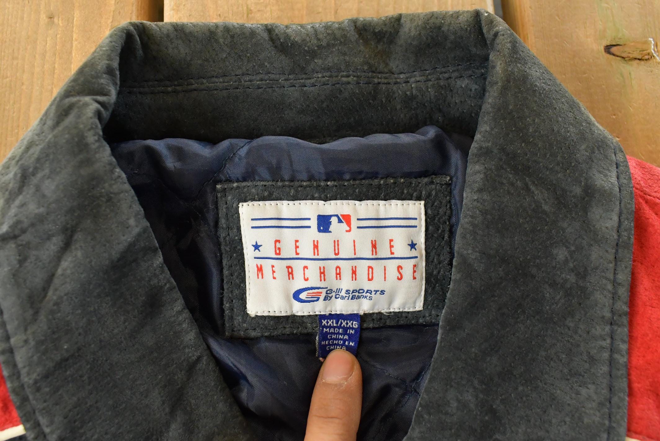 Vintage 1990s Boston Red Sox MLB Leather Suede Jacket Men's 2XL - Image 5