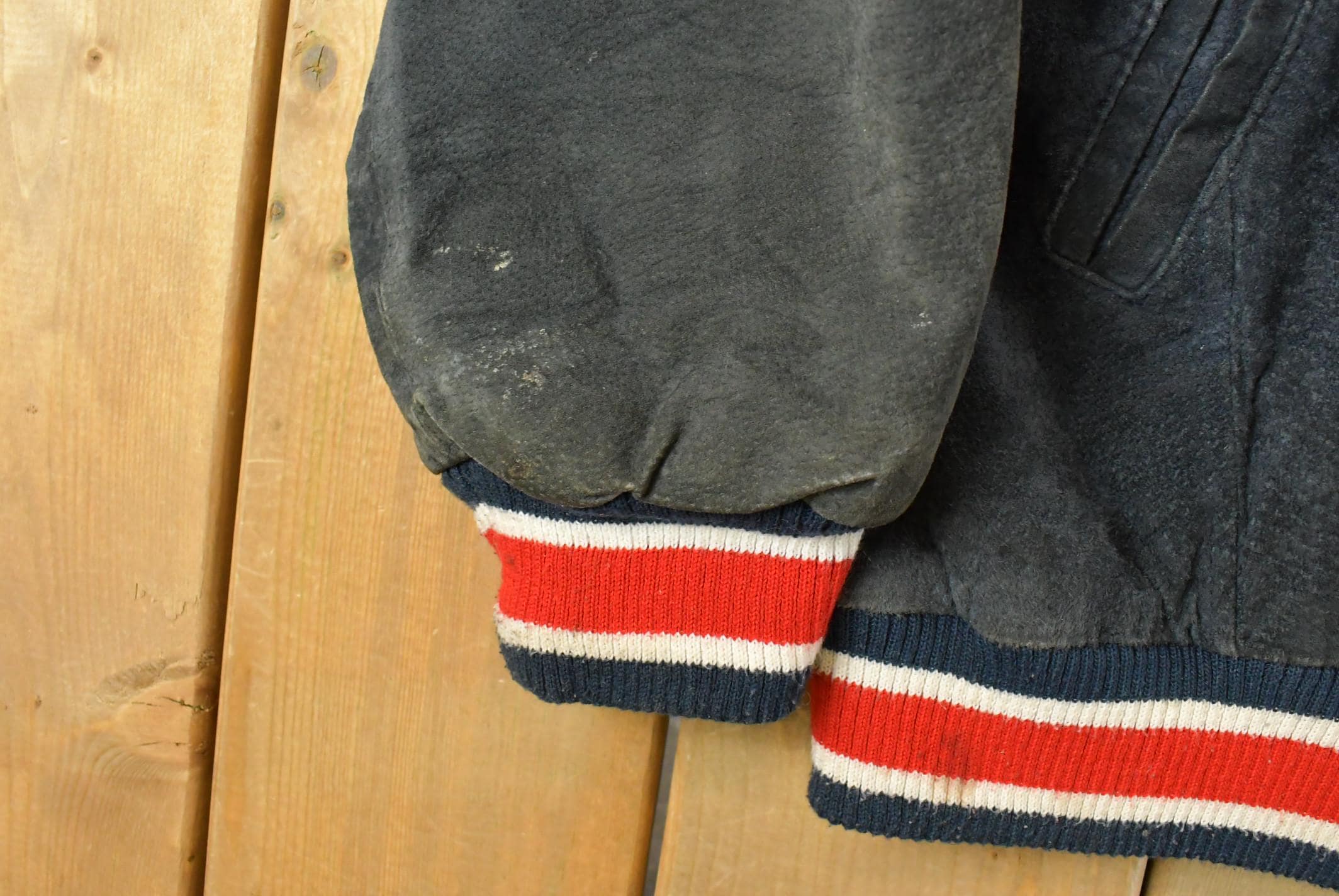 Vintage 1990s Boston Red Sox MLB Leather Suede Jacket Men's 2XL - Image 7