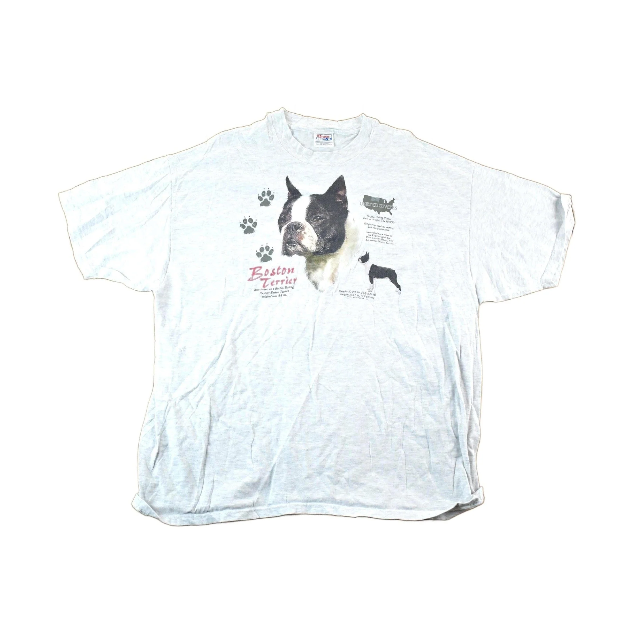 Vintage 1990s Boston Terrier Biography Outdoorsman T-Shirt Mens XL