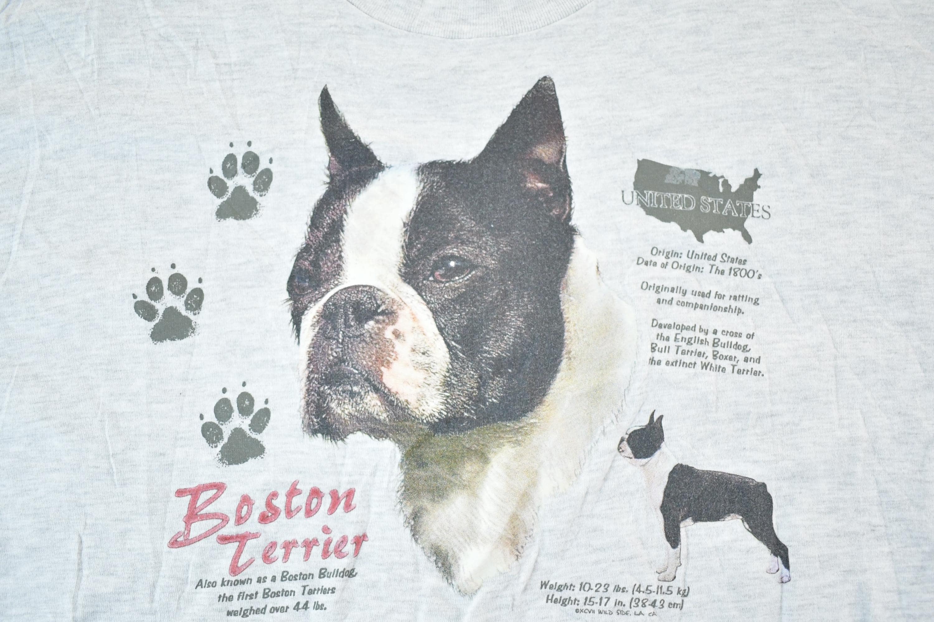 Vintage 1990s Boston Terrier Biography Outdoorsman T-Shirt Mens XL - Image 3