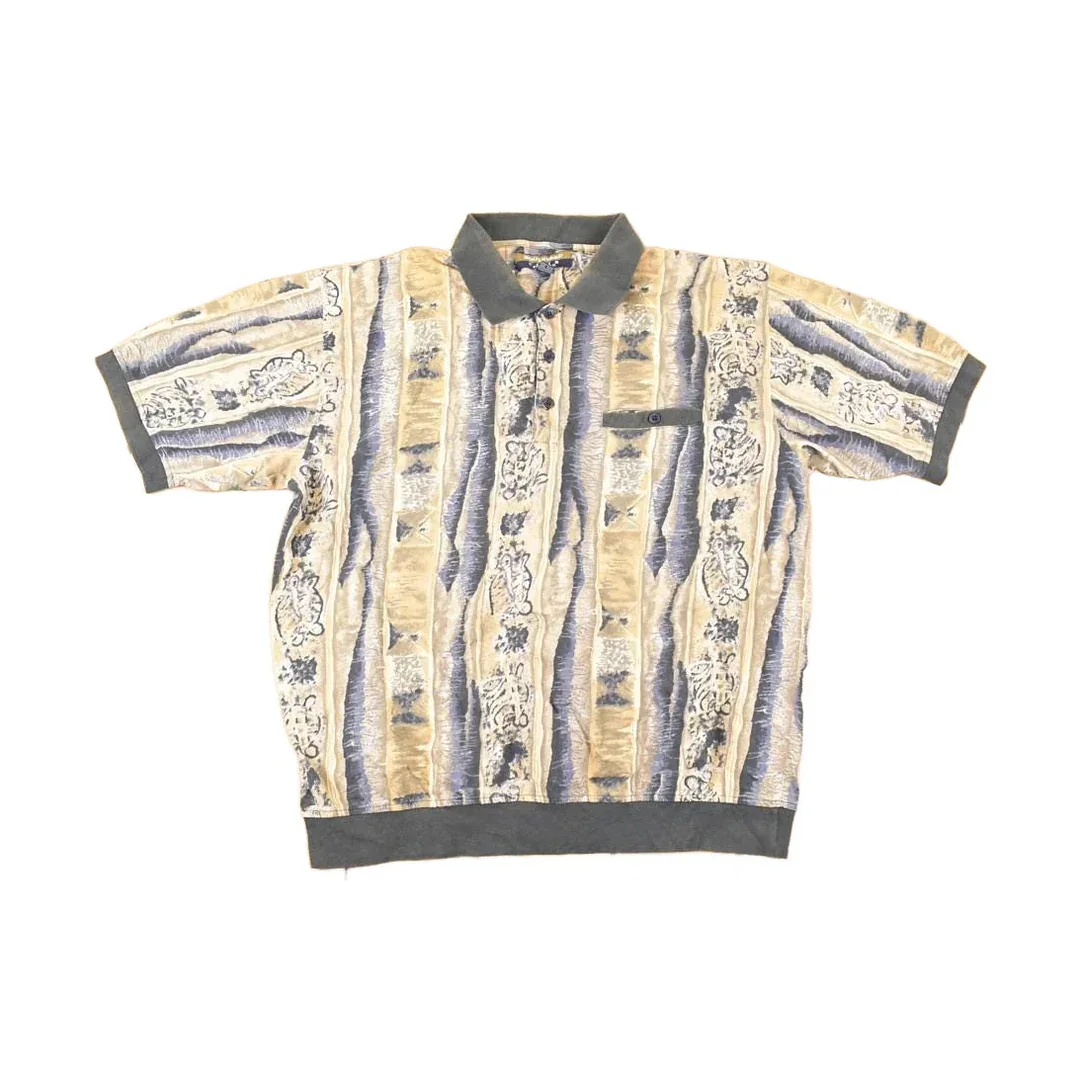 Vintage 1990s Boulevard Club Abstract Button Up Shirt Men's XL