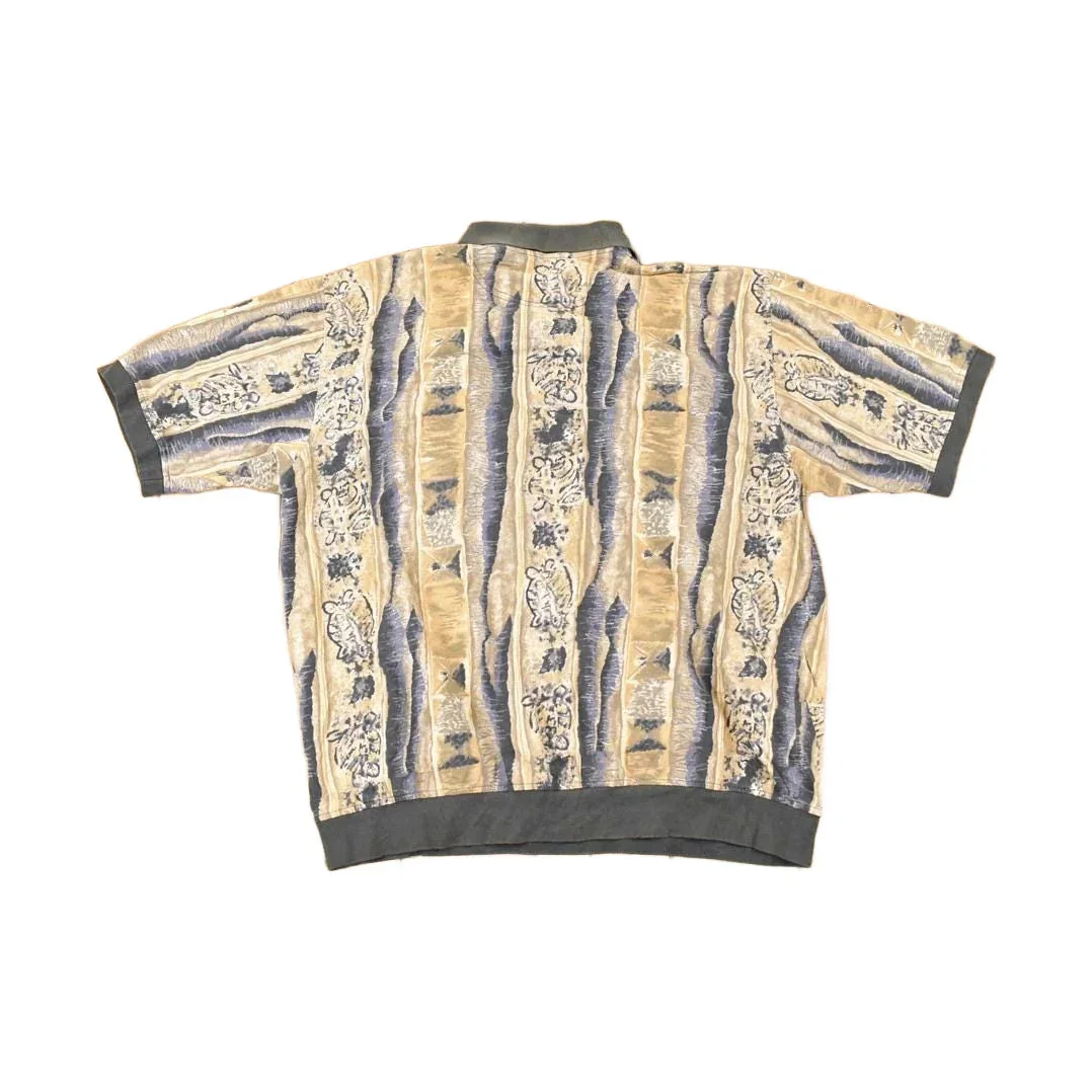 Vintage 1990s Boulevard Club Abstract Button Up Shirt Men's XL - Image 2