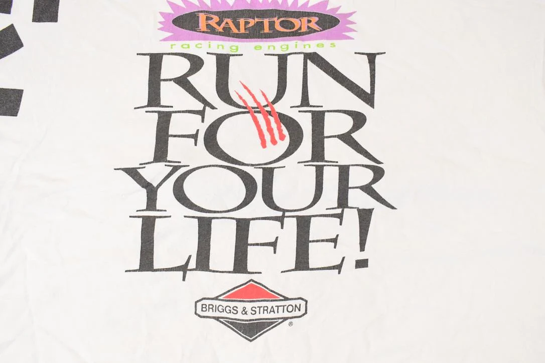 Vintage 1990s Briggs And Stratton Raptor Engine Racing Souvenir T-Shirt Men's XL - Image 6