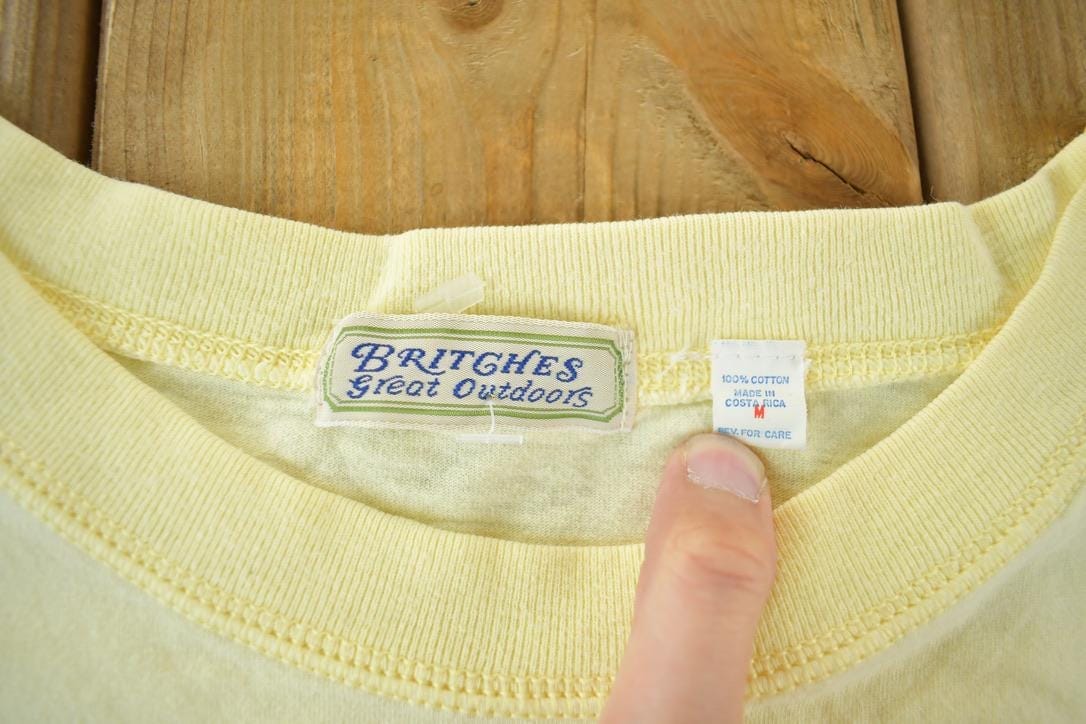 Vintage 1990s Britches Great Outdoors Blank Graphic T-Shirt Men's Medium - Image 6