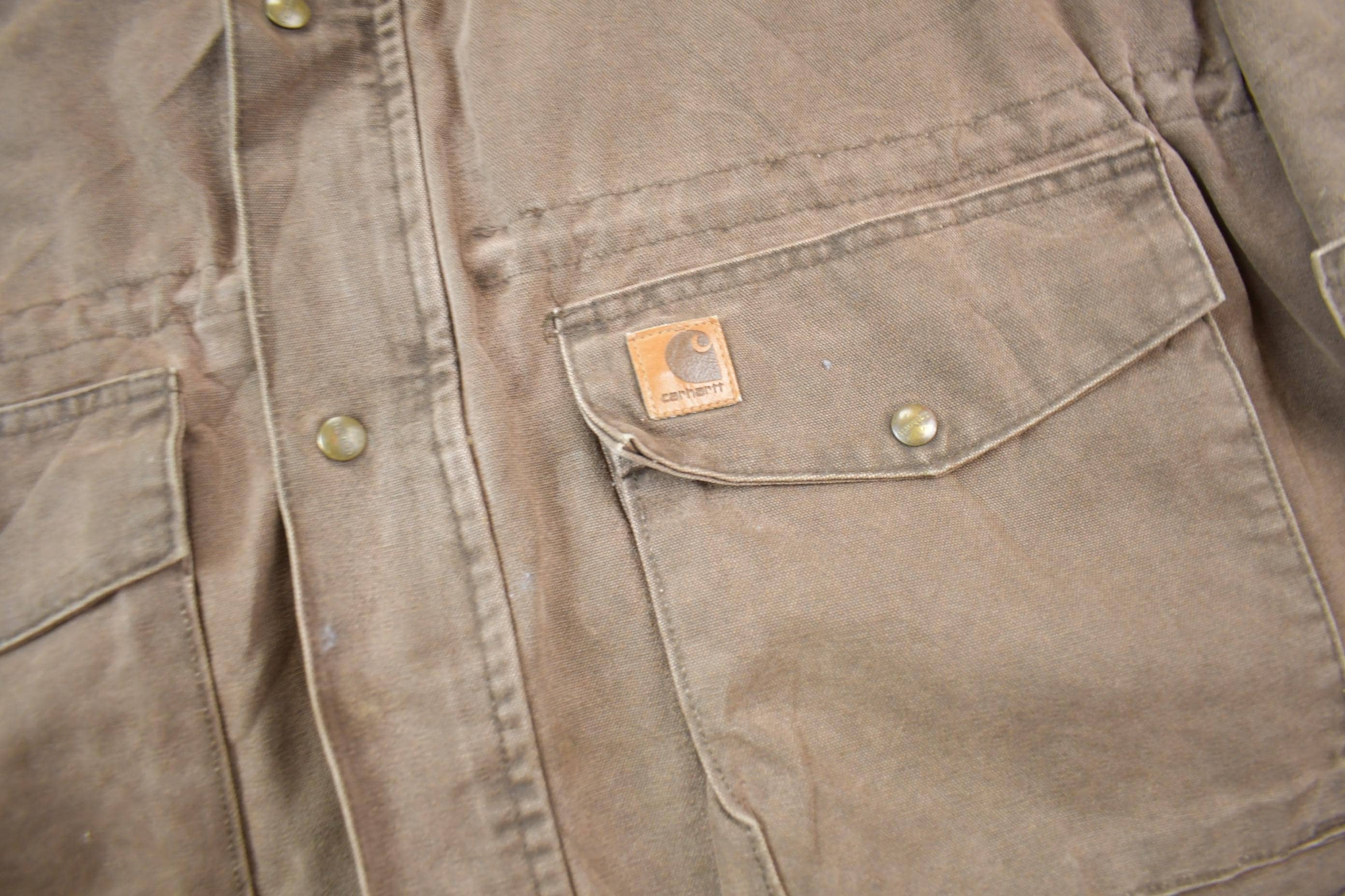 Vintage 1990s Brown Carhartt Field Coat Men's 4XL - Image 4